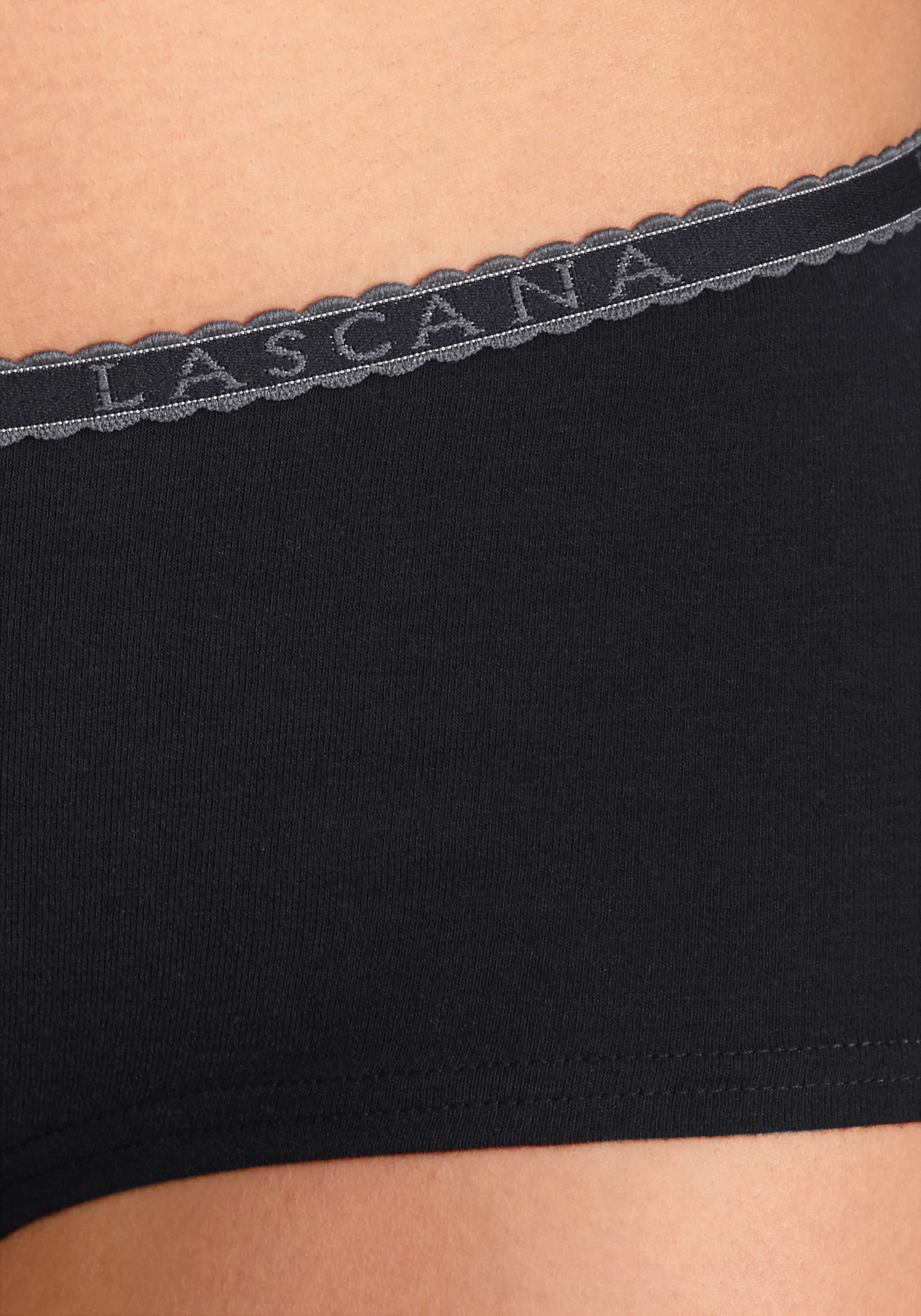 ANTHRAZIT günstig Kaufen-Panty in schwarz, anthrazit von LASCANA. Panty in schwarz, anthrazit von LASCANA <![CDATA[Bequeme Pantys von Lascana im praktischen 4er-Pack. Weiches Logobündchen mit kontrastfarbener Muschelborte. Flache Beinabschlüsse. Aus angenehm elastischer Baumwol