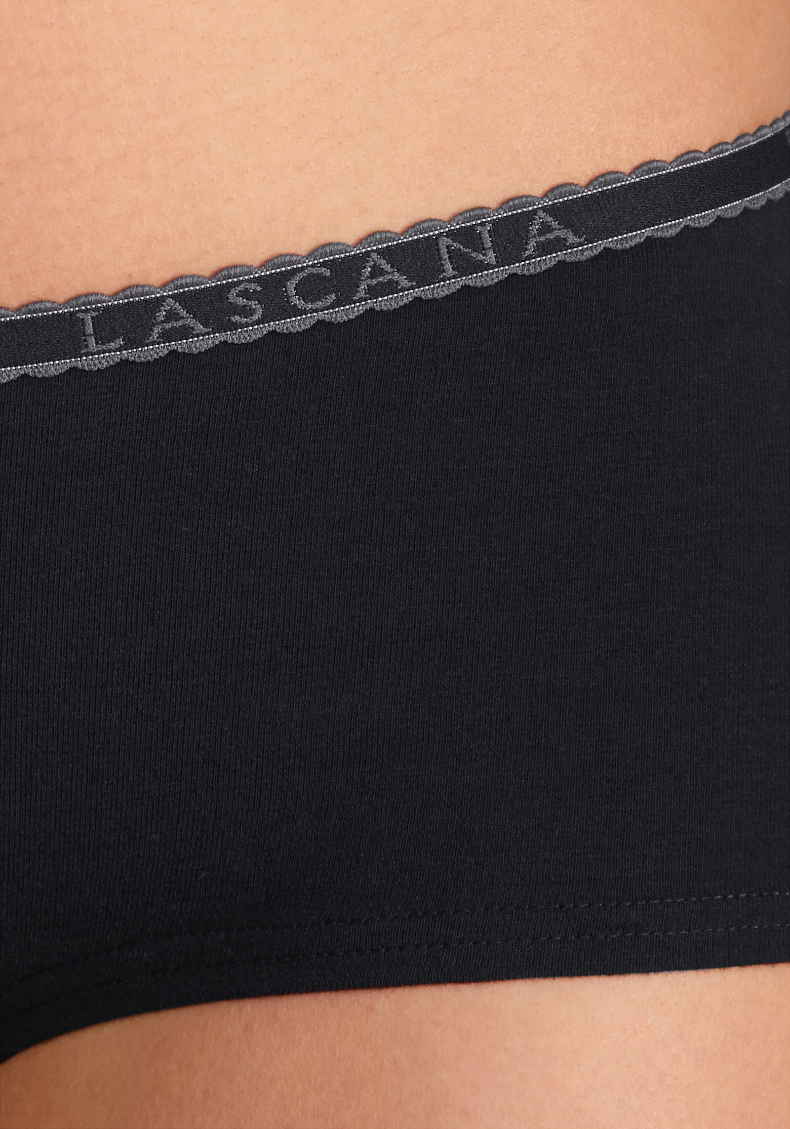 LASCANA Panty - schwarz / anthrazit