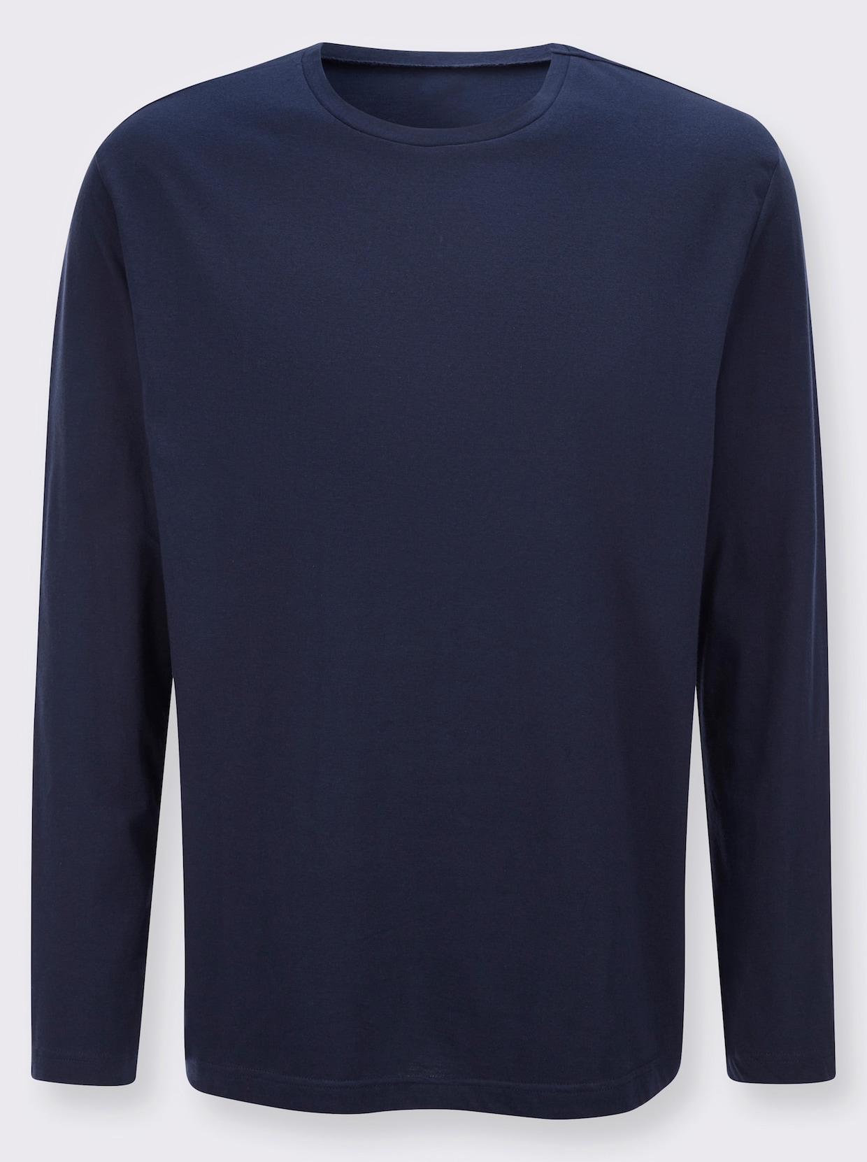 Tričko s dlouhým rukávem z čisté bavlny - námořnická modrá