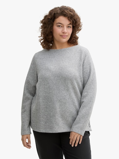 Fleecepullover - medium silver grey melange