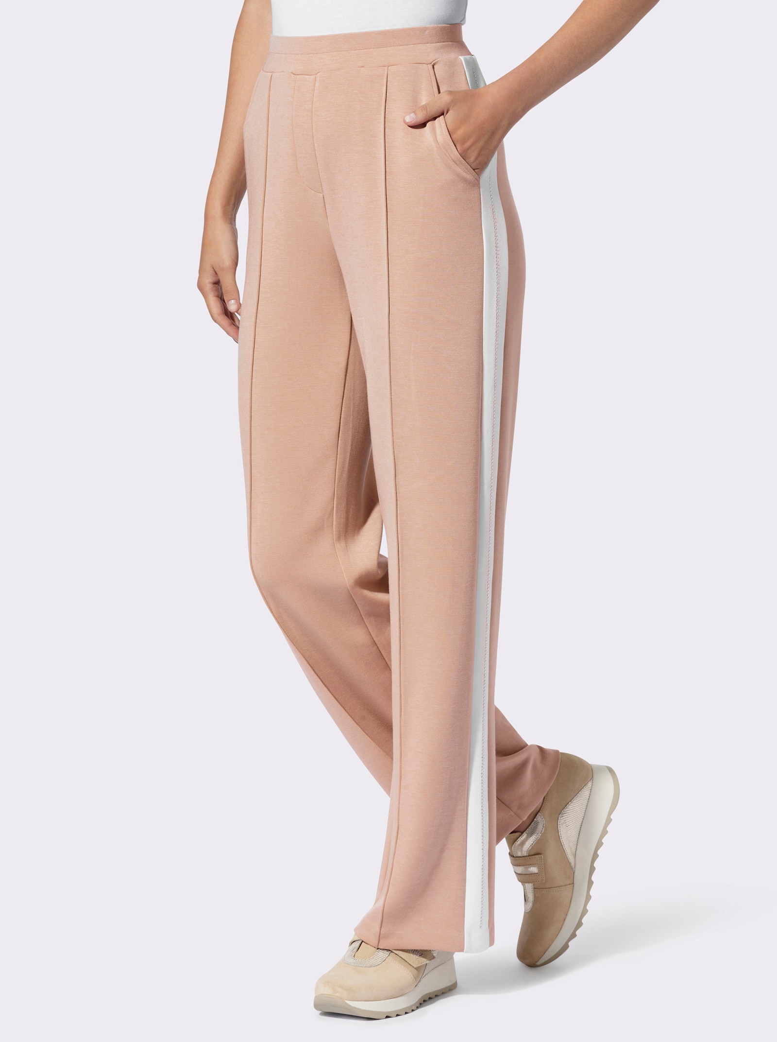 heine Jerseyhose mit Galonstreifen - beige-ecru