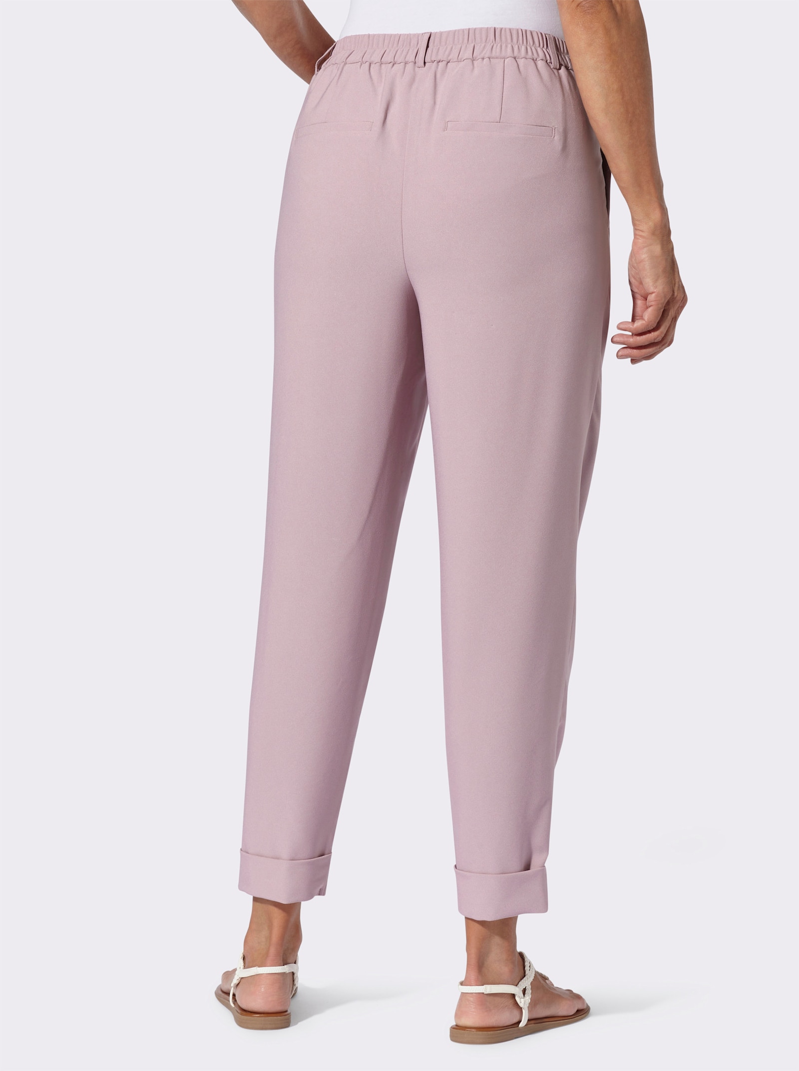 Bundfaltenhose mit fixiertem Saum - mauve