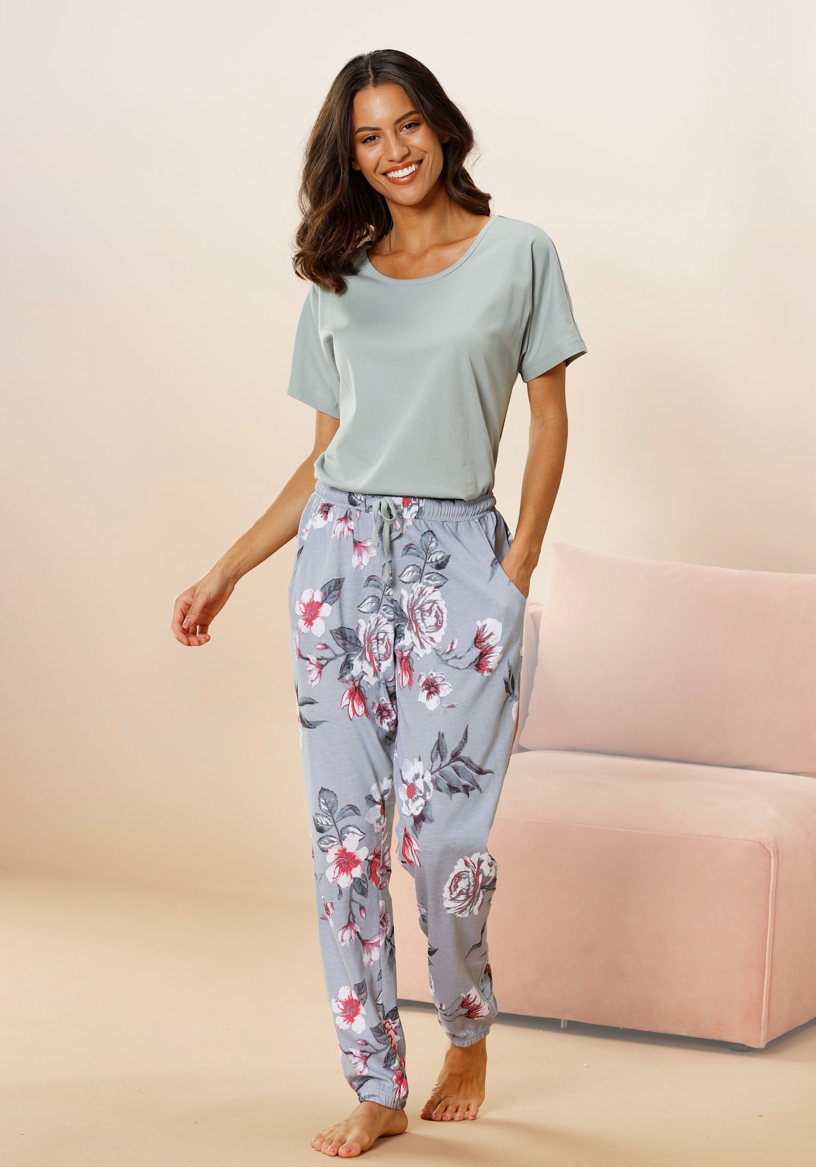 Vivance Dreams Pyjama - menthe-gris