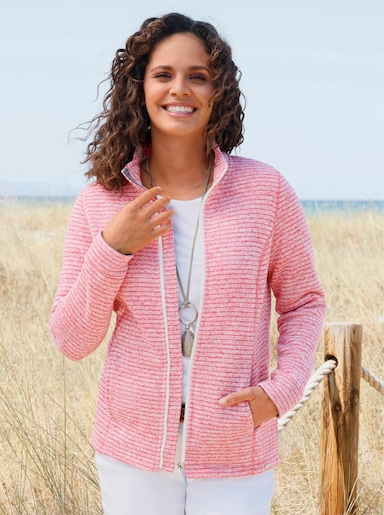 Strickfleecejacke - flamingo-meliert