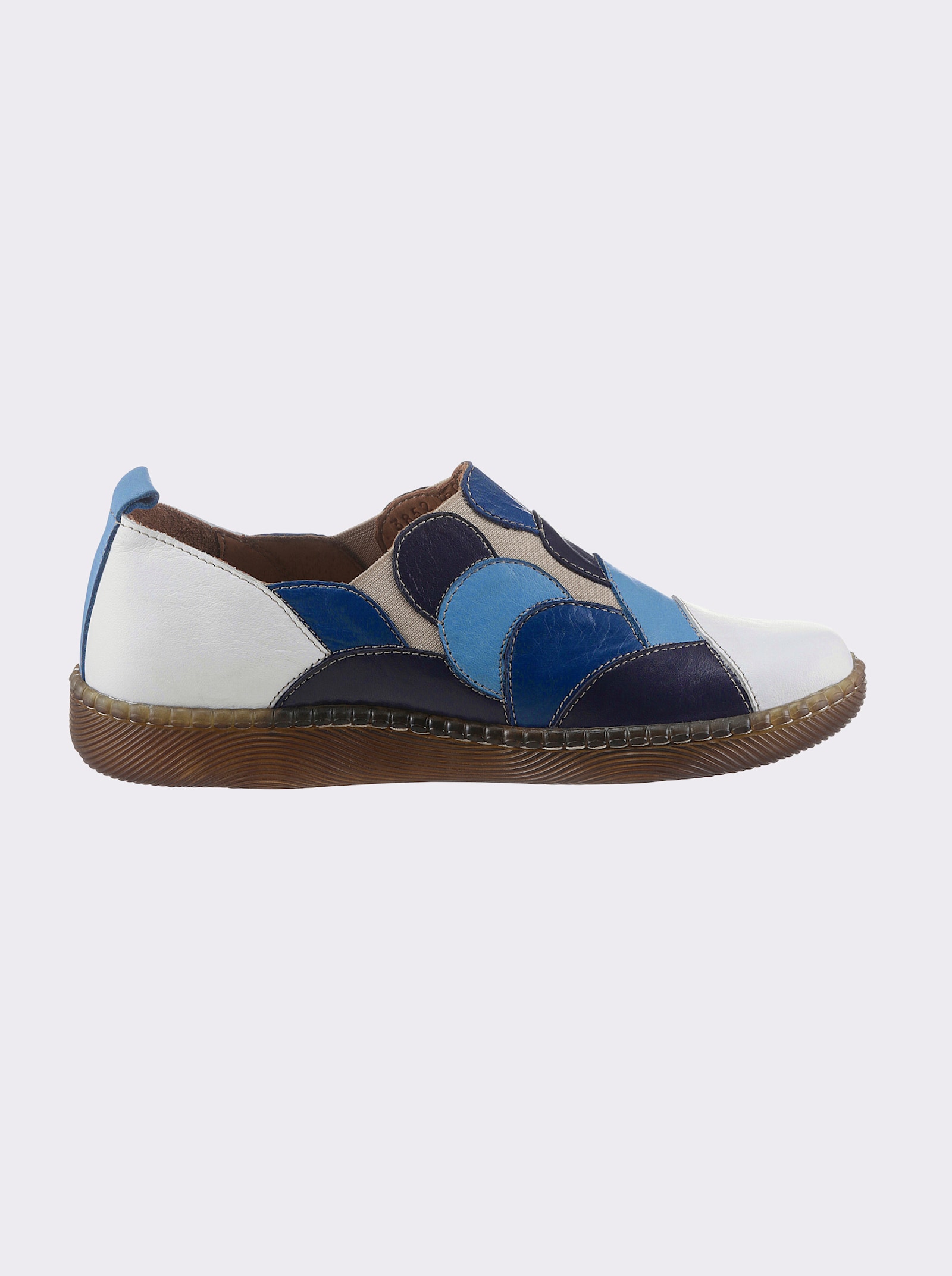 Gemini Slipper mit Gummizug für leichten Einstieg - weiß-jeansblau