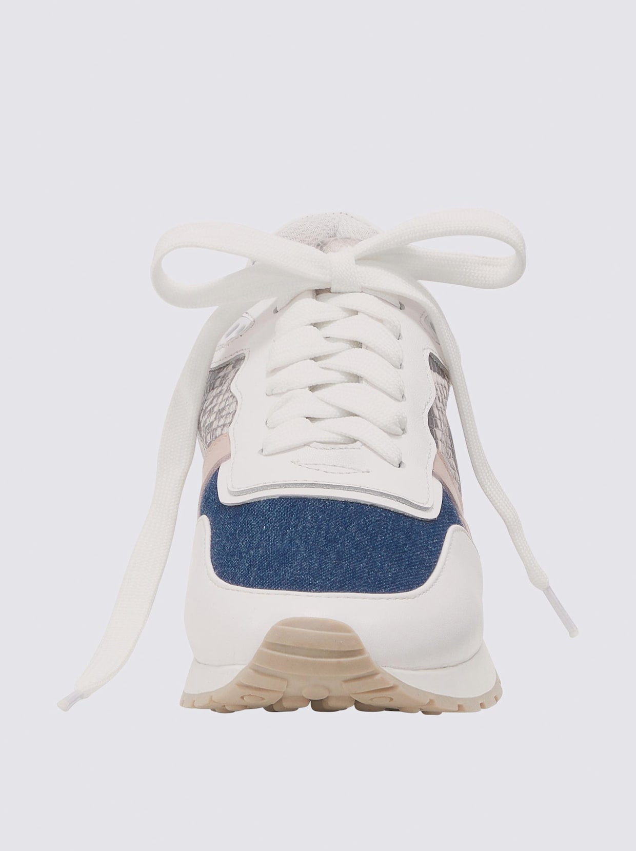 heine Sneaker - weiß-blau-gemustert