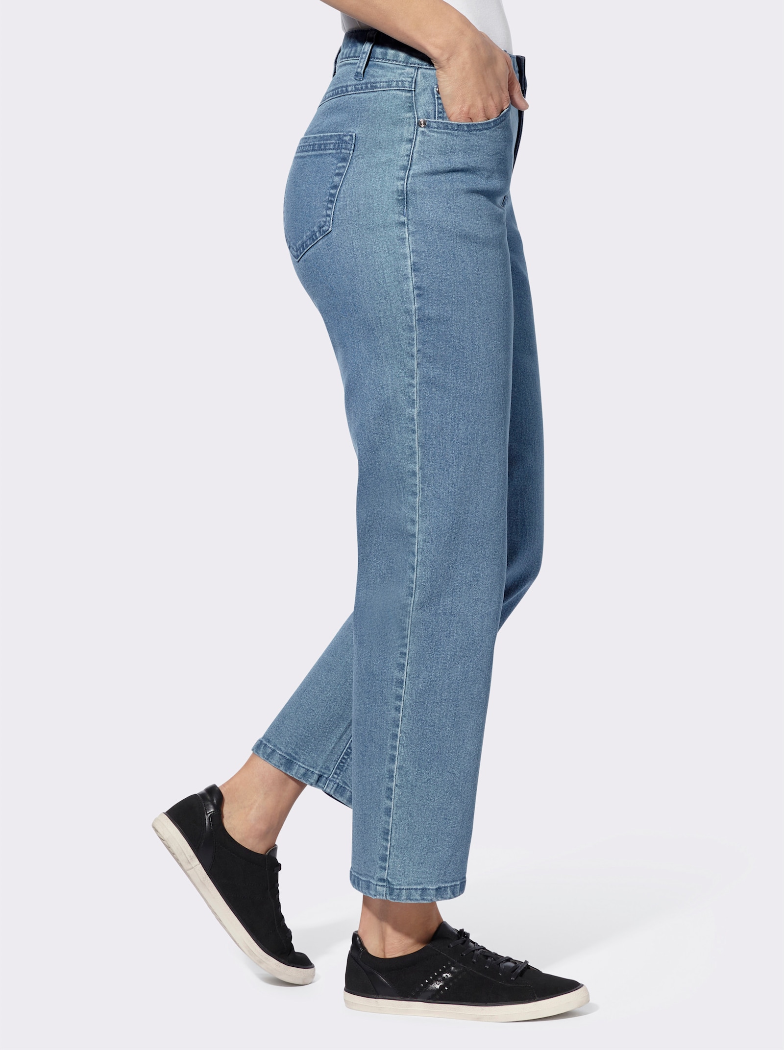 Jeans in knöchellanger Form - blue-bleached