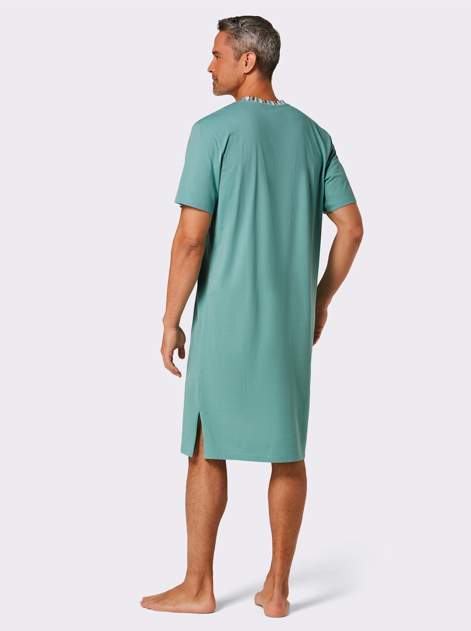 wäschepur men Nachthemden - ecru/salie bedrukt + salie