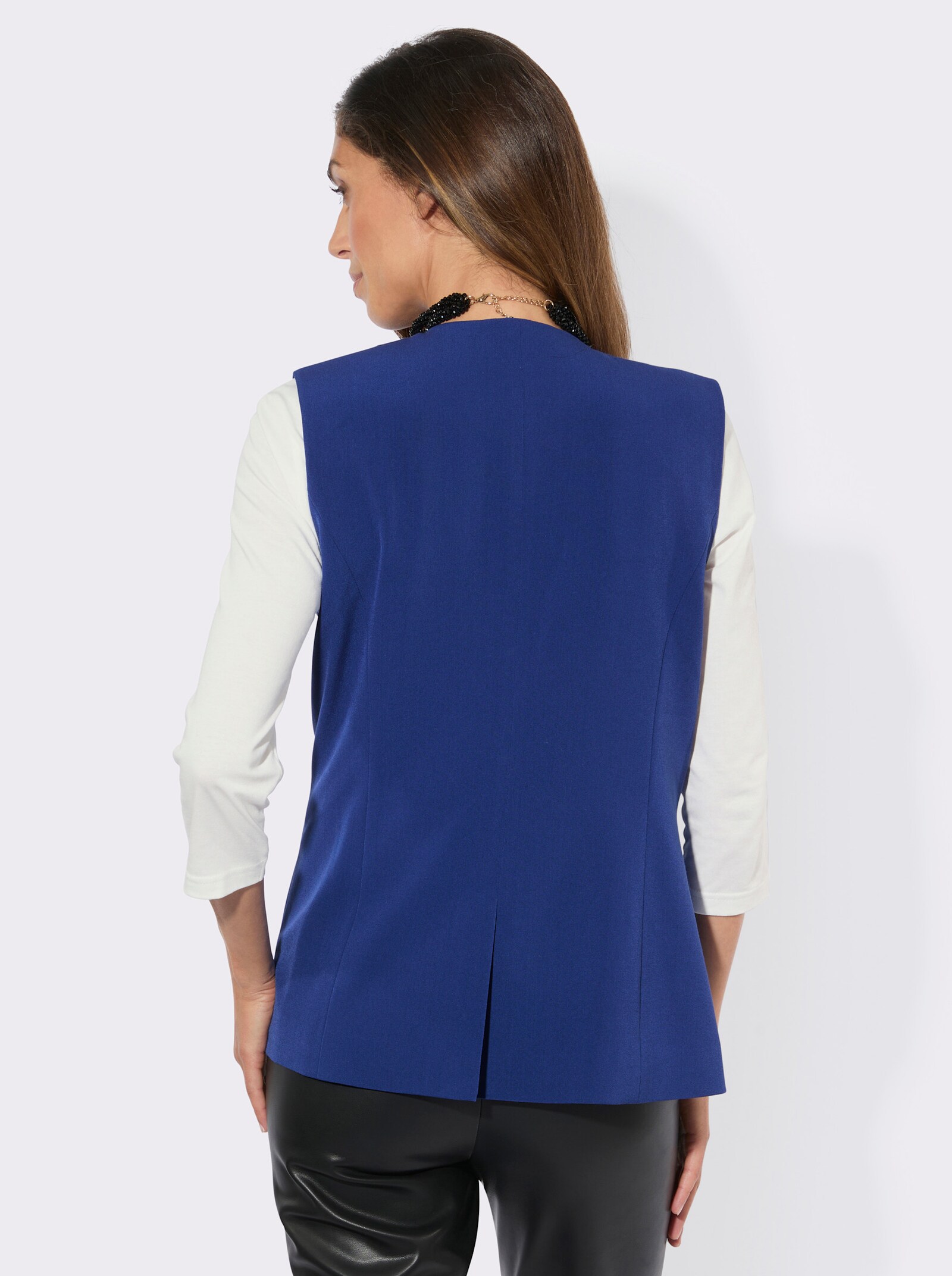 Anzugweste mit Schlitz hinten - royalblau