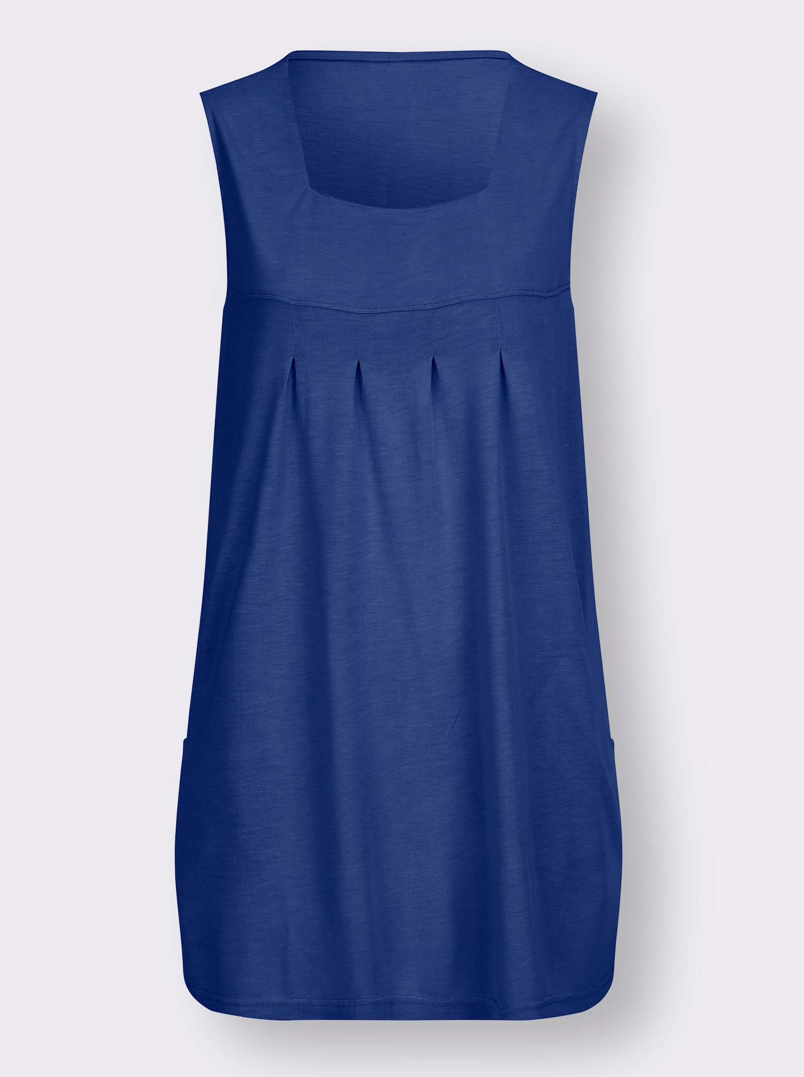 Longtop mit Kellerfalte vorne - royalblau