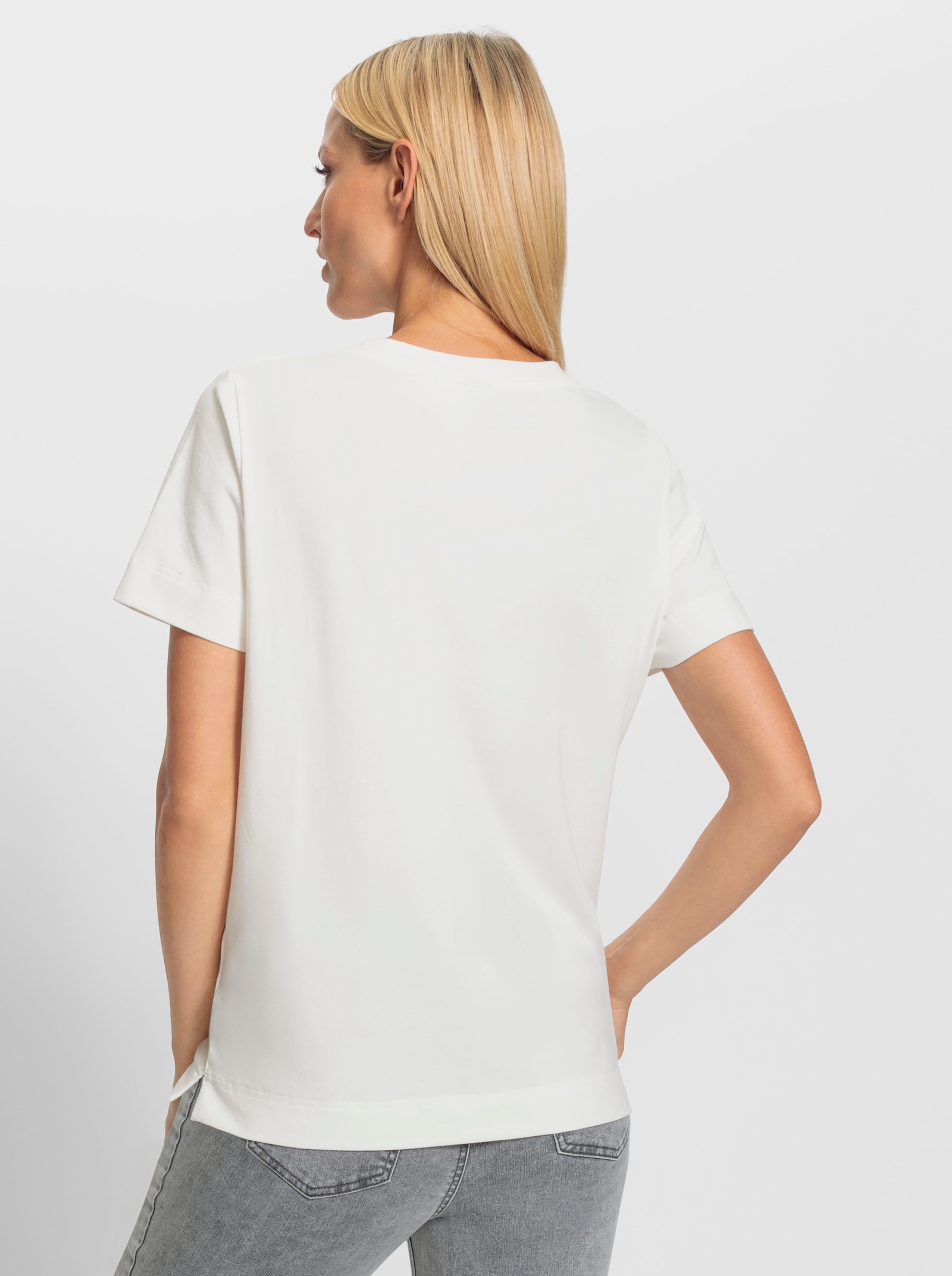 heine Rundhalsshirt mit Lettering-Motiv - ecru