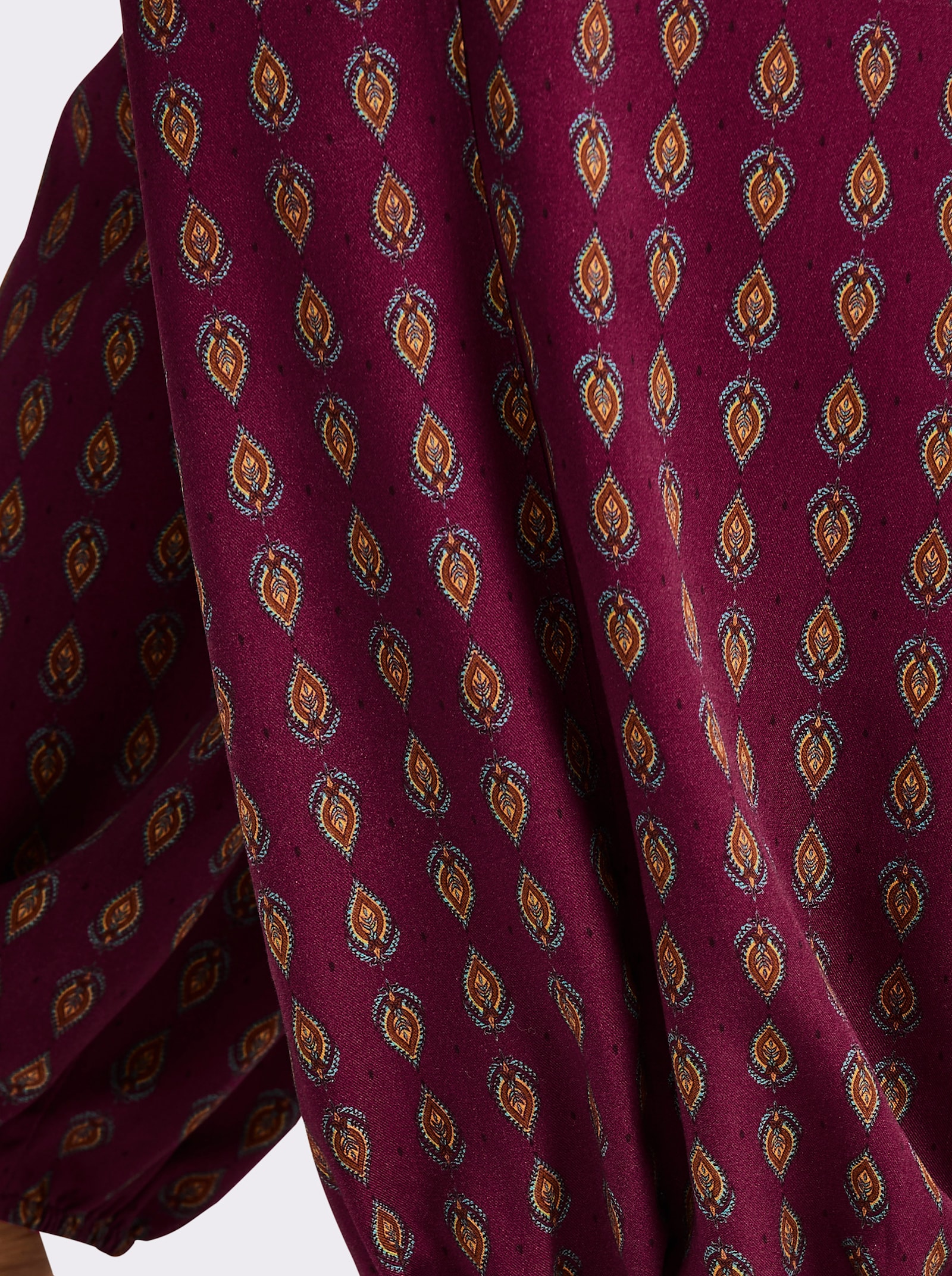 sheego Schlupfhose mit Alloverprint - bordeaux-burgund-bedruckt