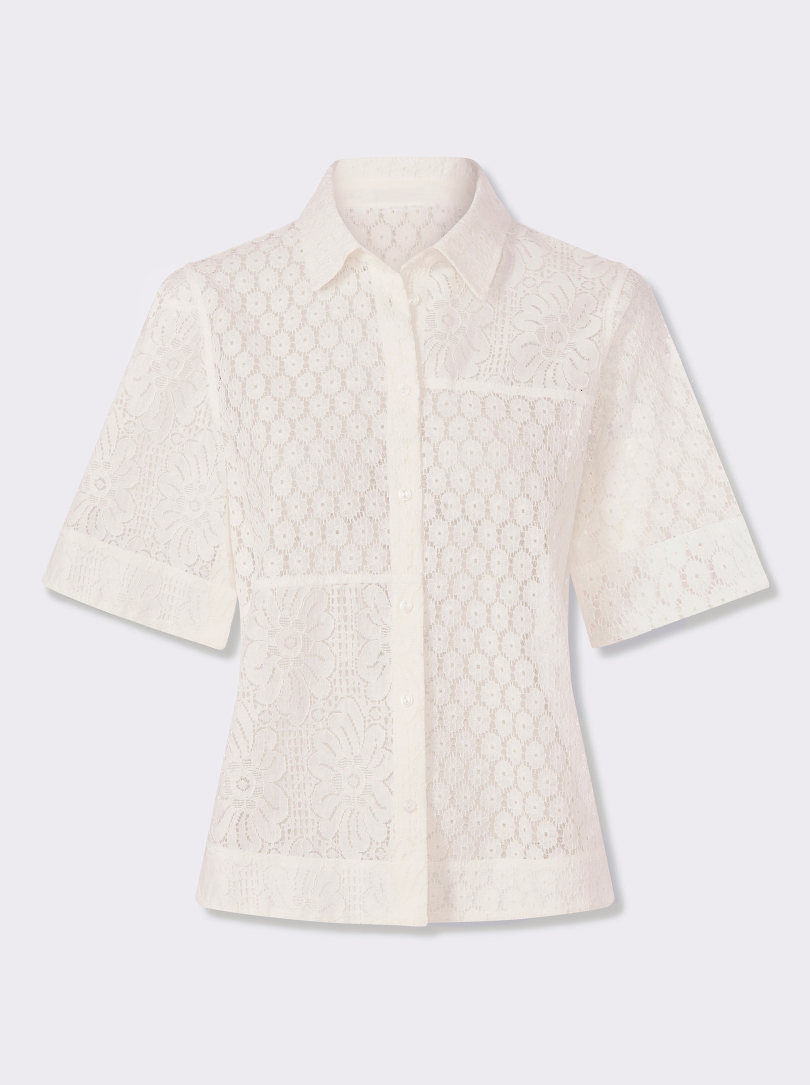 heine Spitzenbluse mit transparentem Oberstoff - ecru