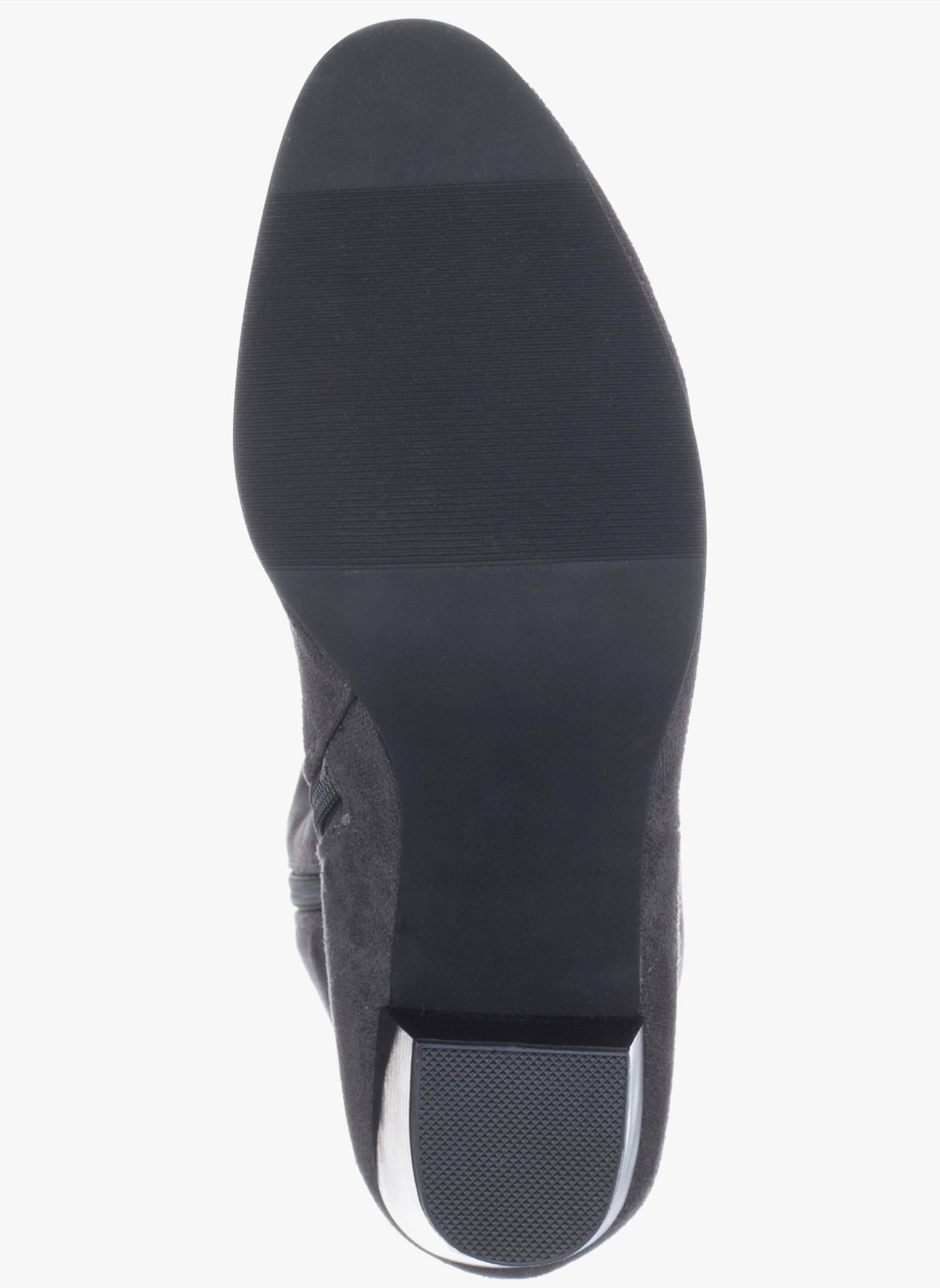 sheego Weitschaftstiefel aus Velours-Lederimitat - grau