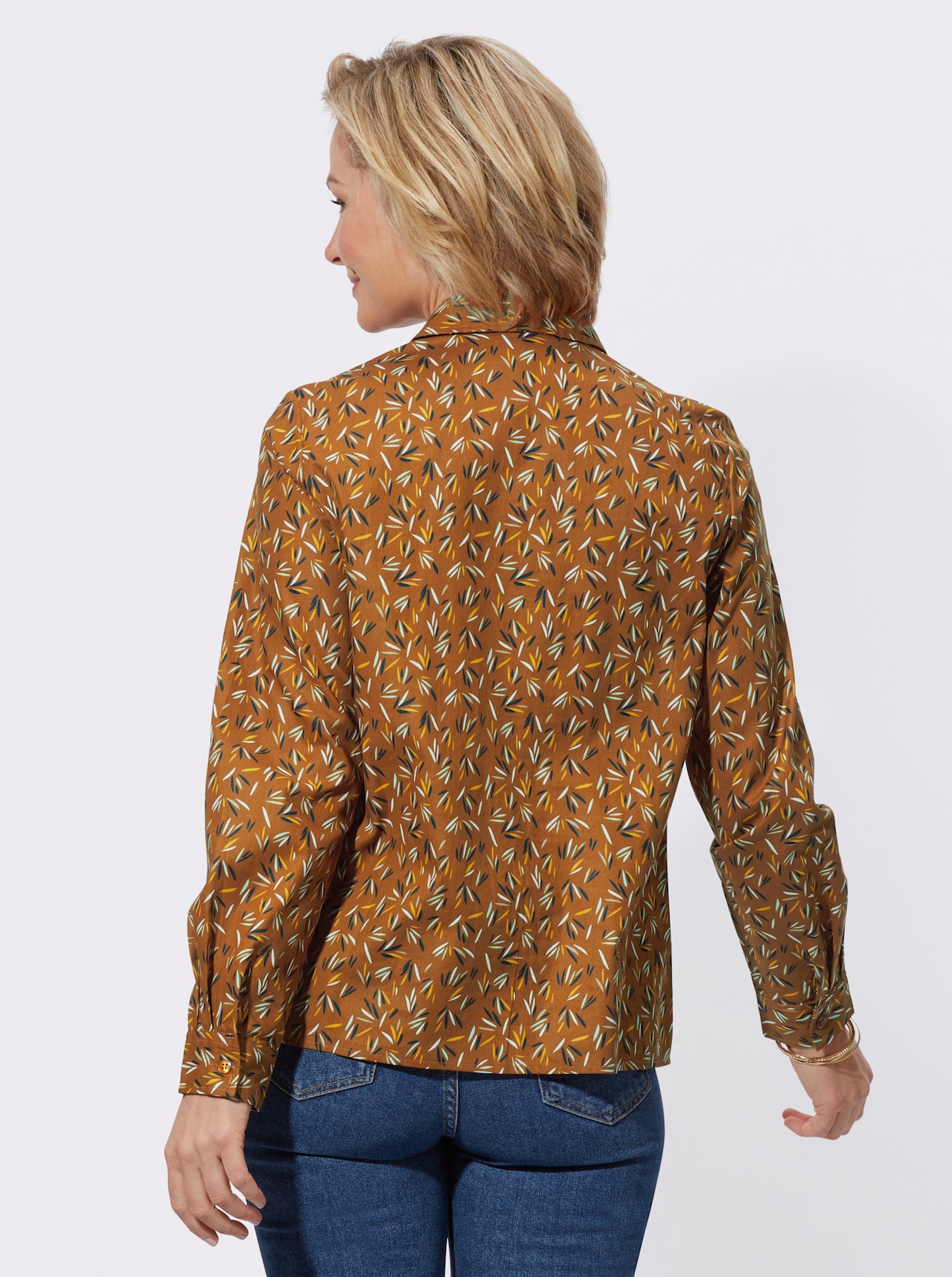 Bluse - cognac-bedruckt