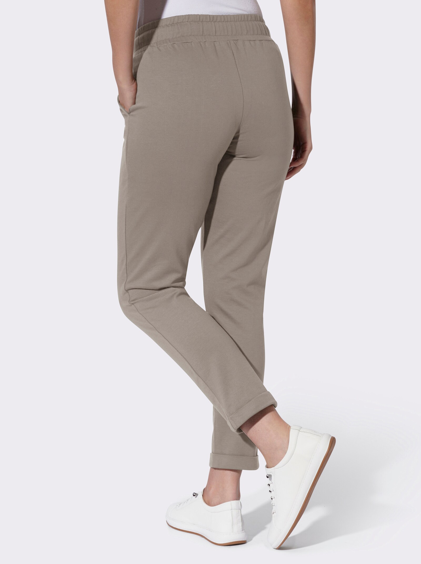 Sweathose mit Rundum-Dehnund - taupe