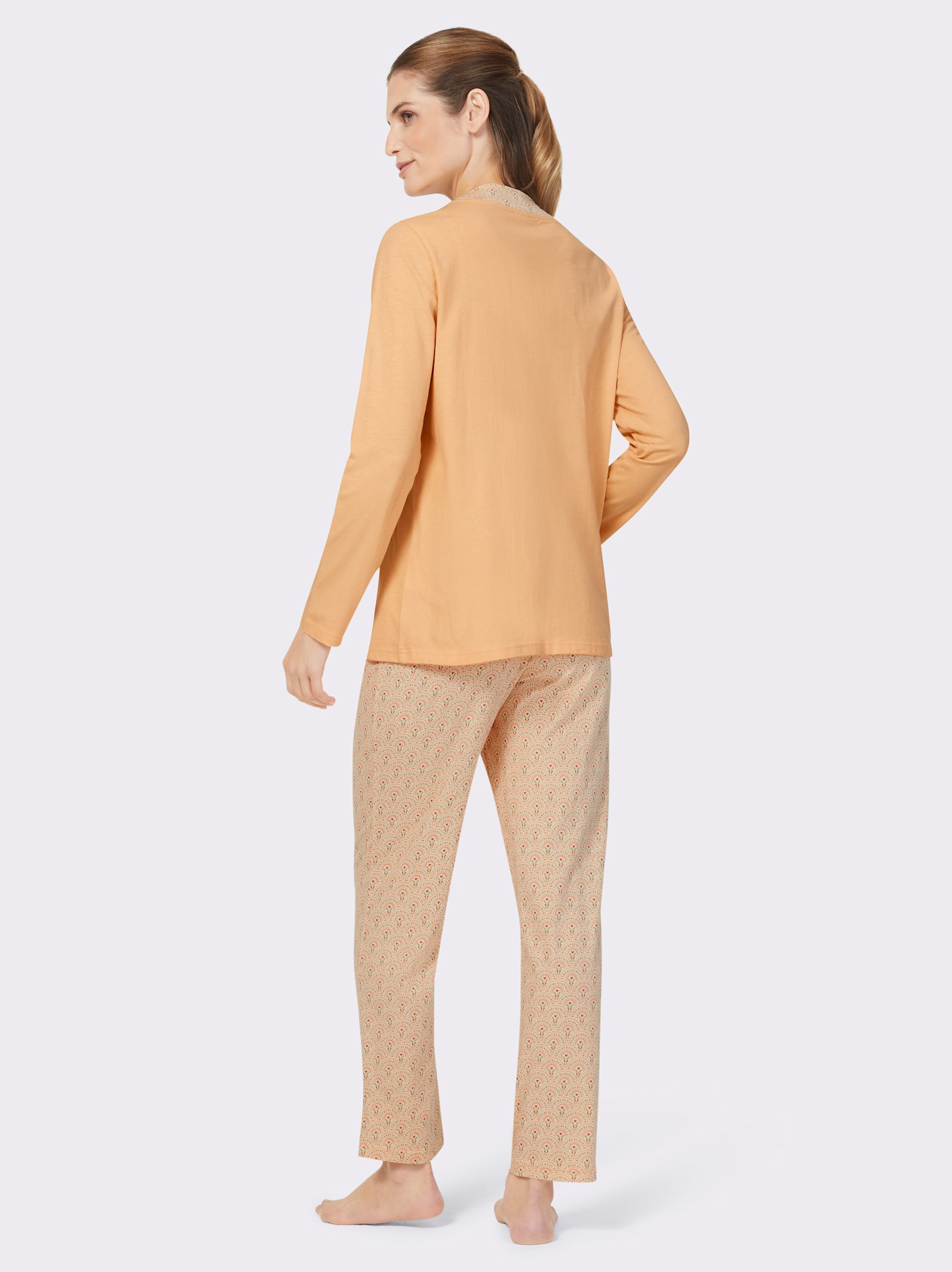 wäschepur Pyjamas med V-ringning - aprikos