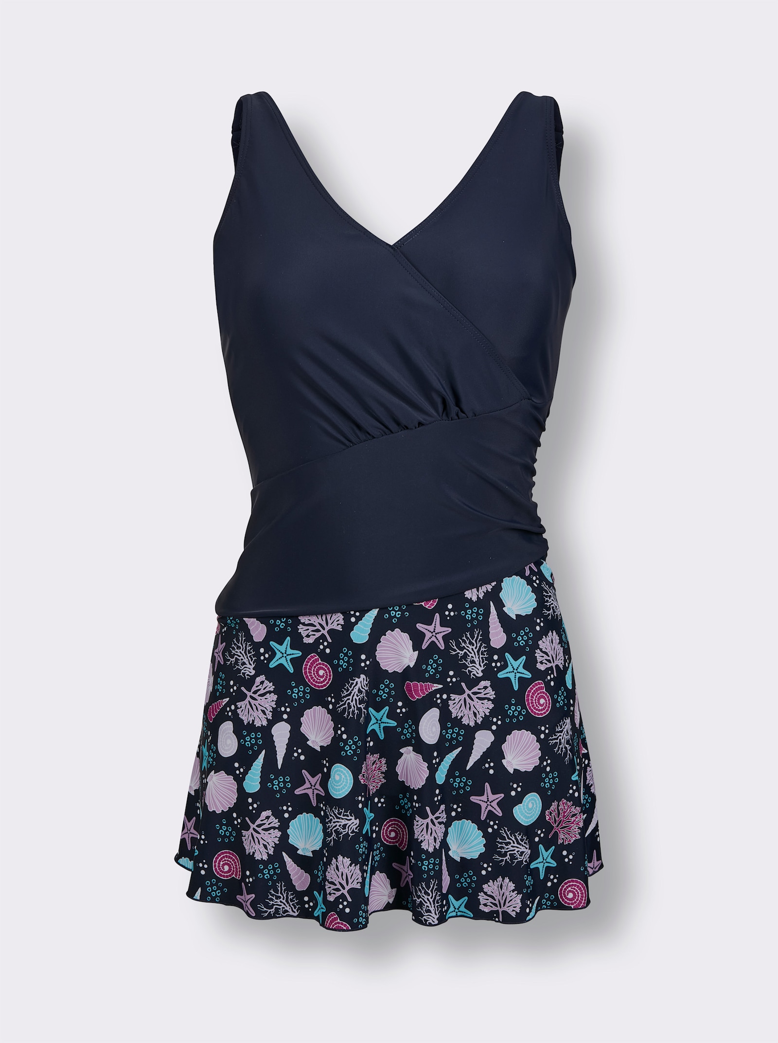 feel good Badeanzug - marine-aqua-bedruckt