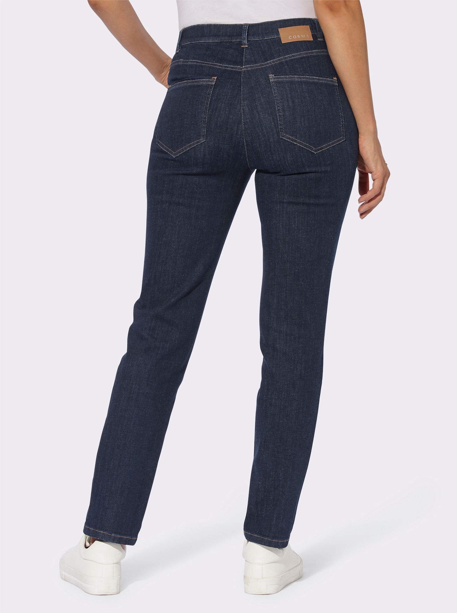Cosma Jeans mit geflochtener Zopfpartie am Bund - dark blue