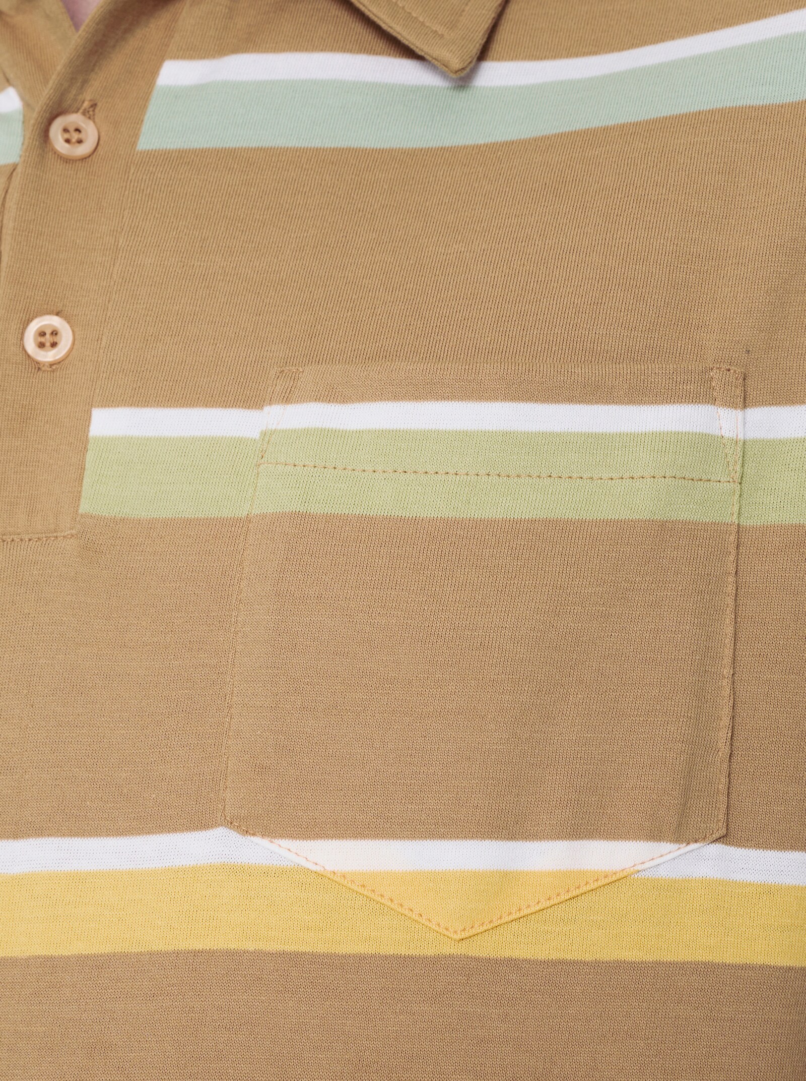 Marco Donati Kurzarmshirt mit garngefärbten Streifen - camel-gestreift