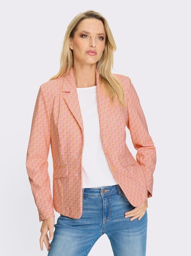 heine Jerseyblazer - apricot-rosé-bedruckt