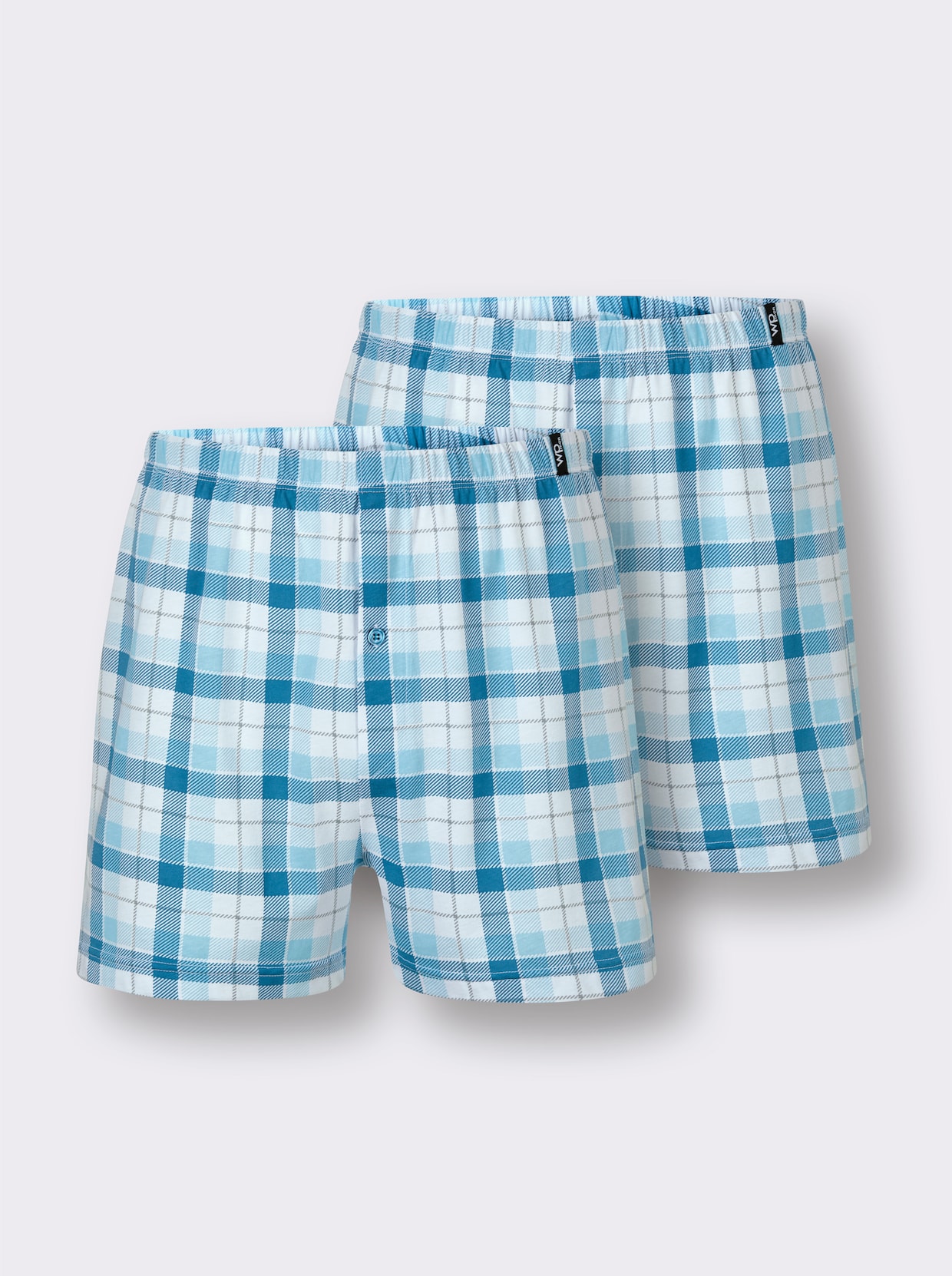 wäschepur men Boxershorts - antracit-topas-rutig