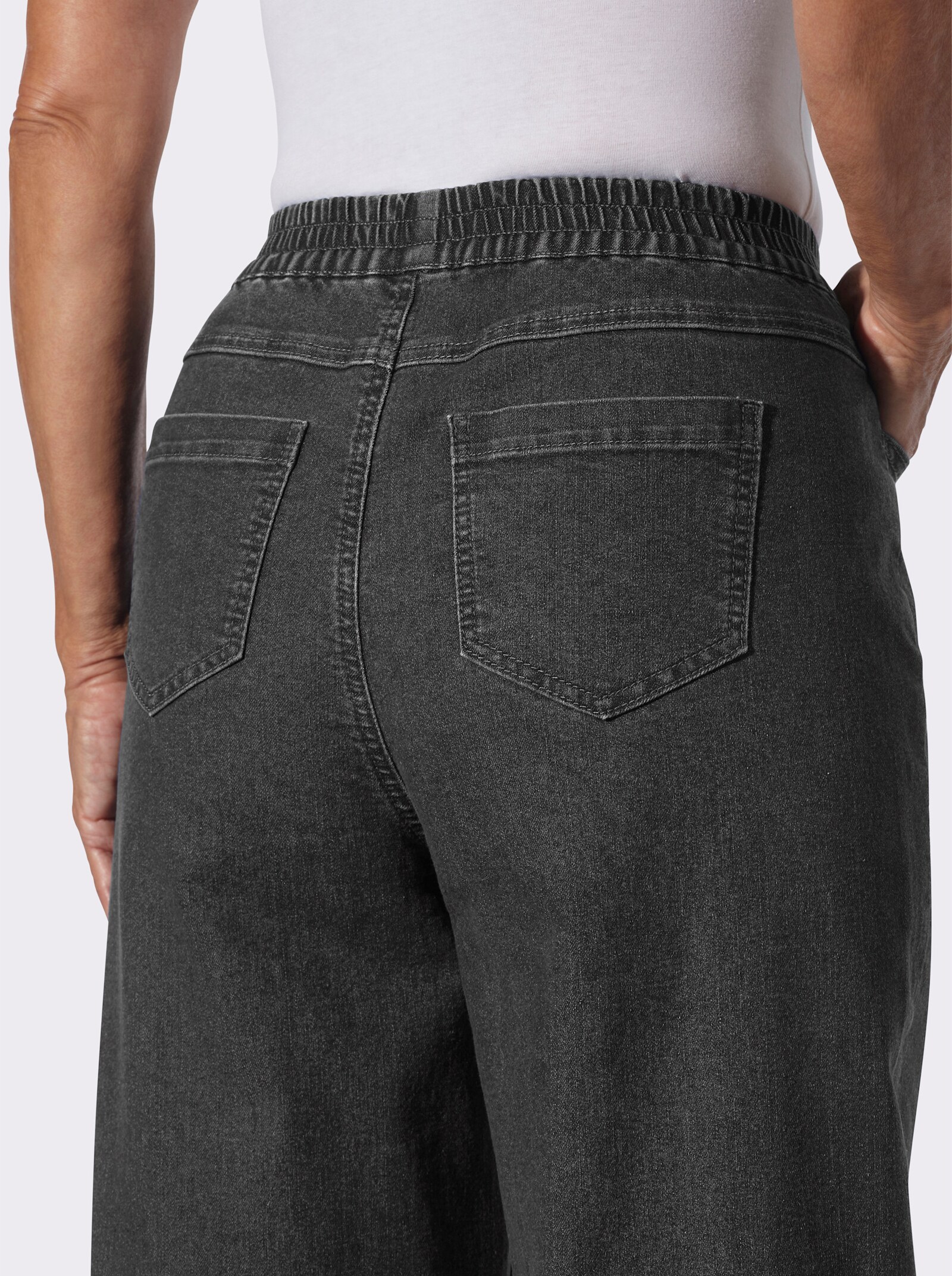 Schlupfjeans Mom-Schnitt mit weiteren Oberschenkeln - grey-denim