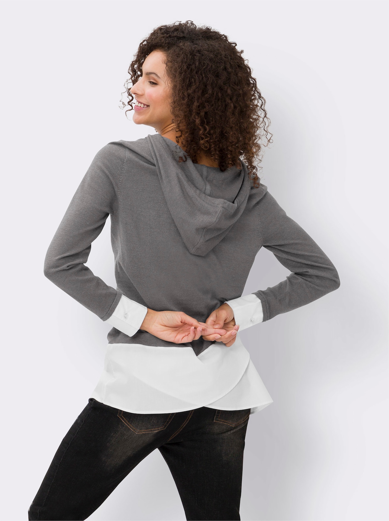 heine Kapuzenpullover - anthrazit-meliert