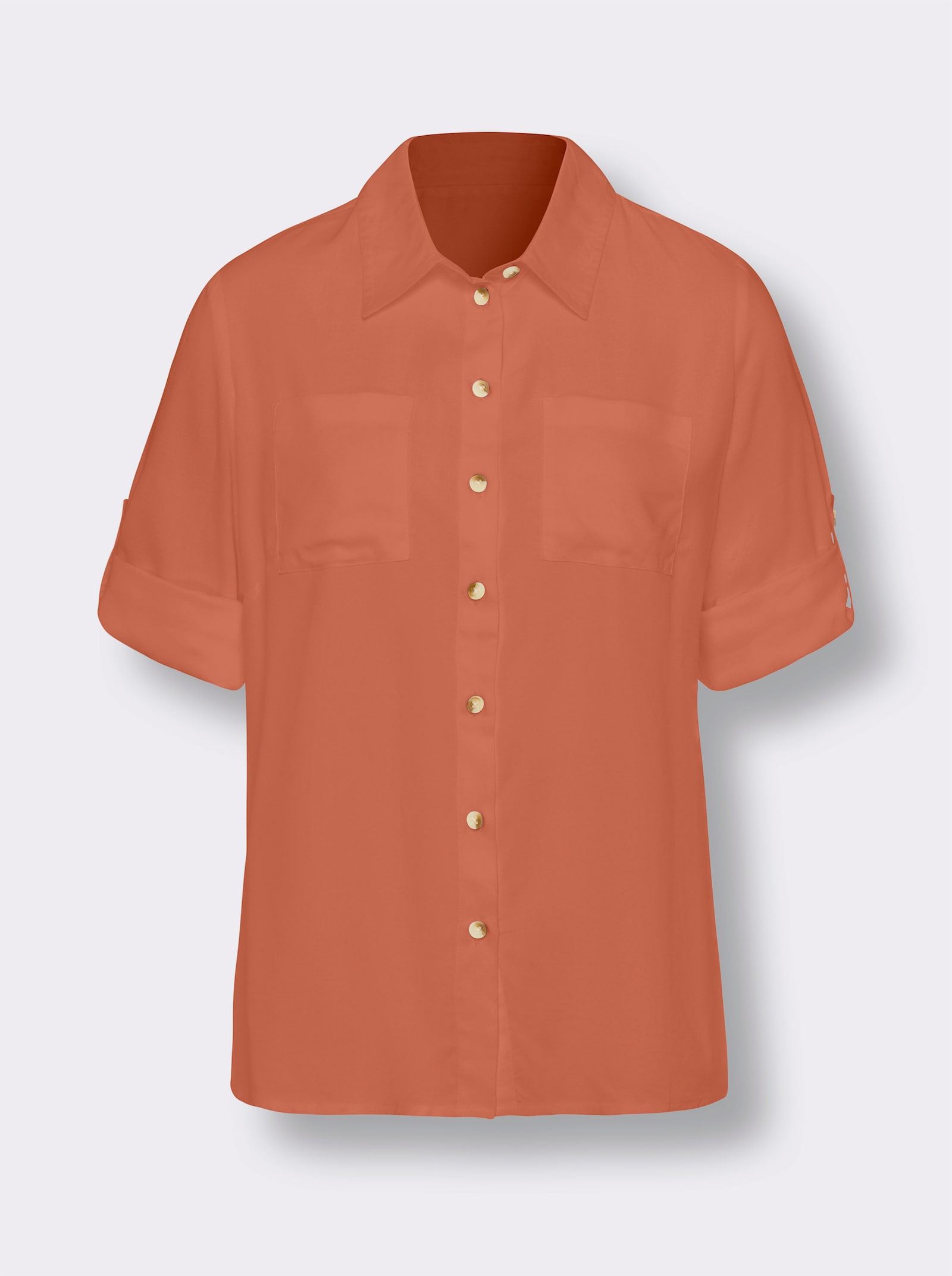 Košeľová blúzka s gombíkmi v rohovinovom vzhľade - Papája