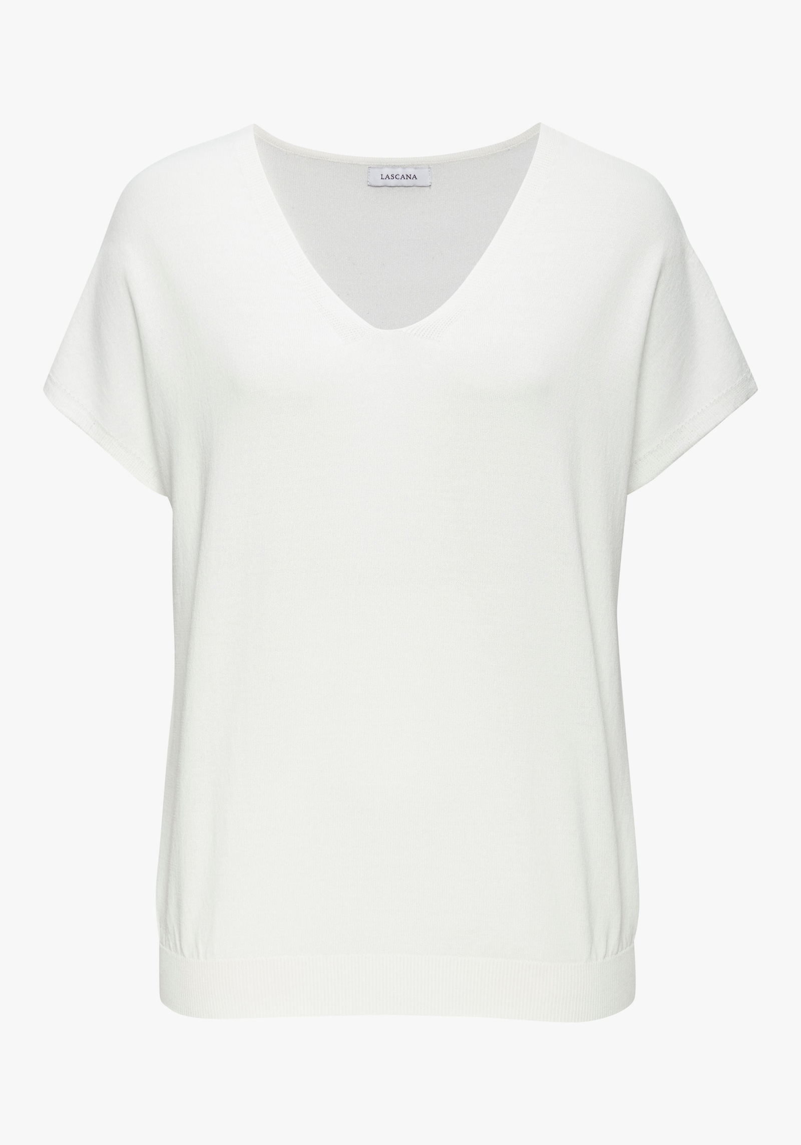 Vivance Kurzarmpullover - creme