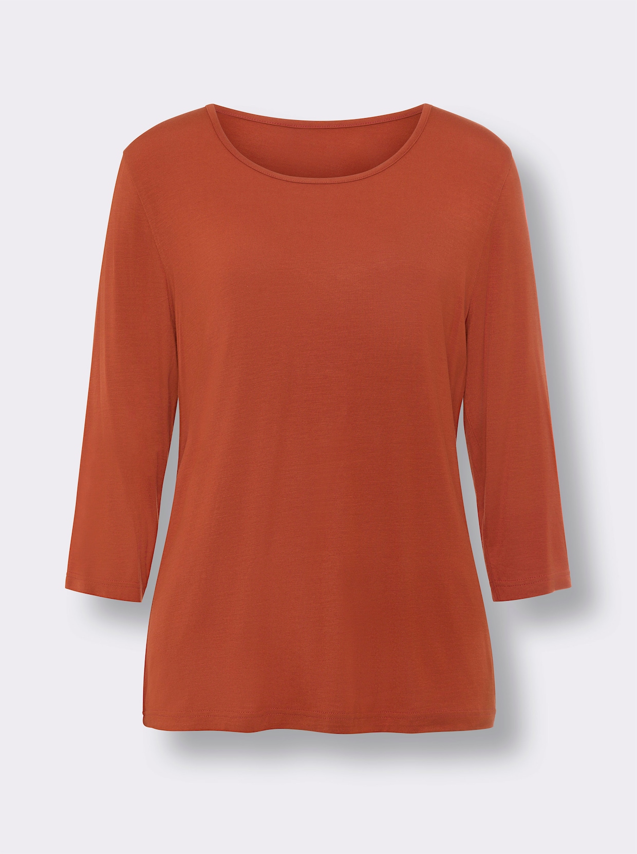 Shirt met 3/4-mouw - roestrood