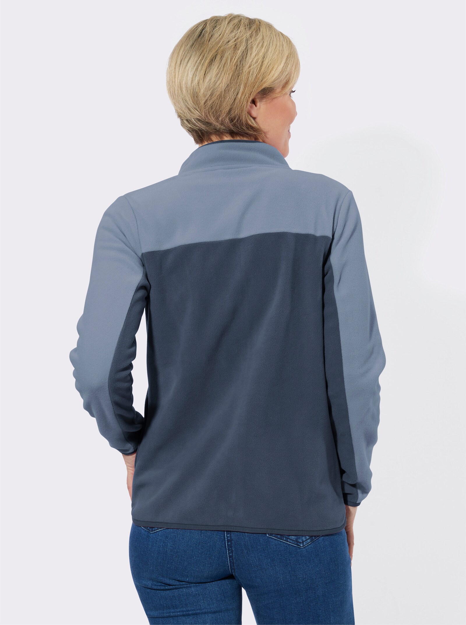 Fleecejacke mit Antipilling-Ausrüstung - rauchblau