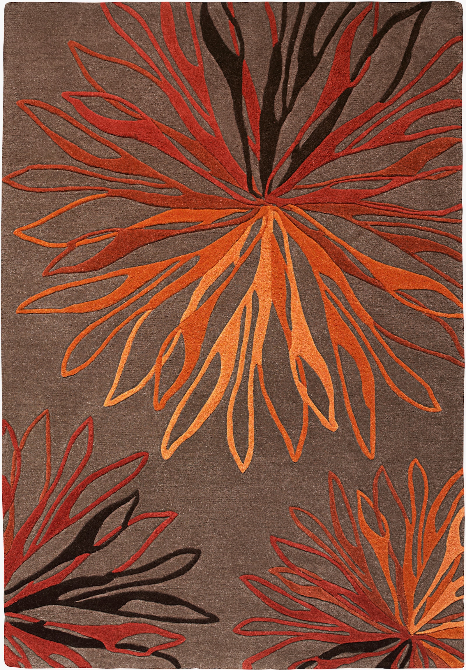 heine home Hochflorteppich - taupe-rot