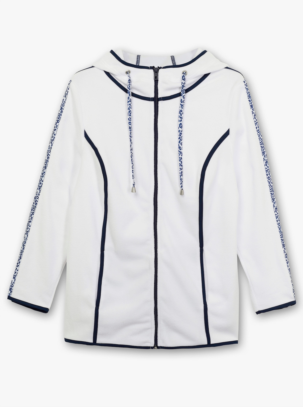 Fleecejacke - ecru-marine