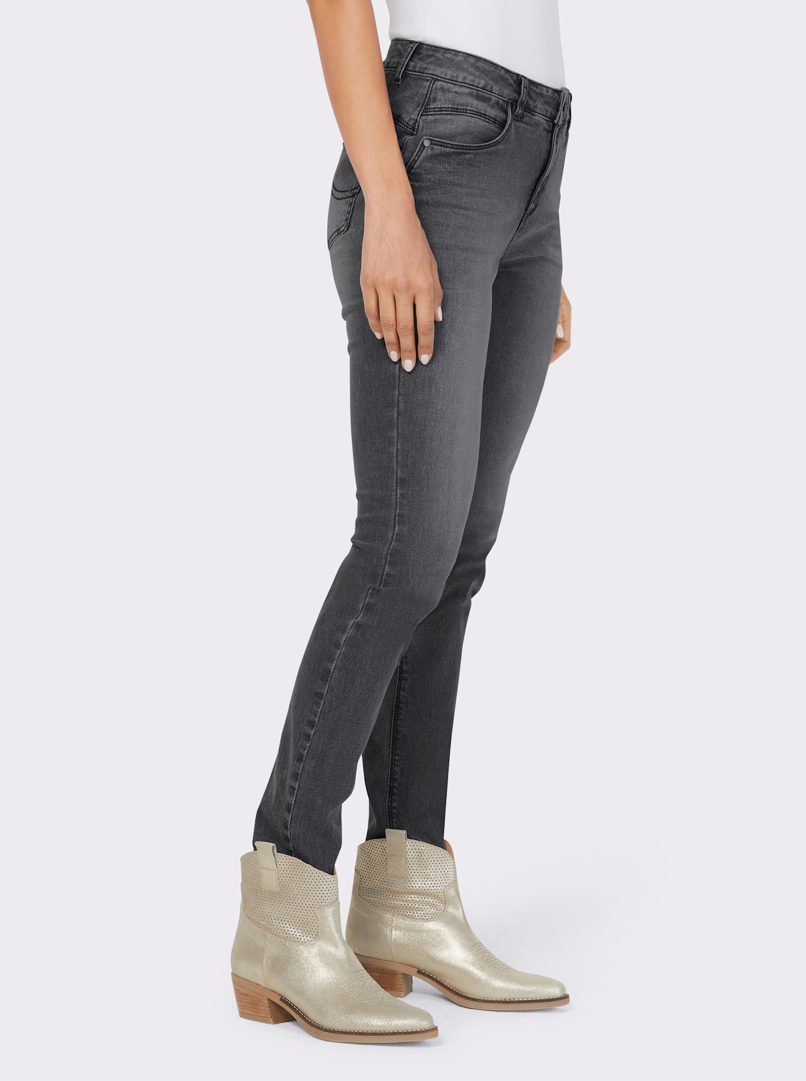 heine Skinny Jeans mit Nietenverzierung - grey-denim