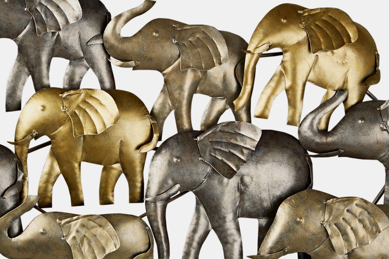 heine home Wanddeko Elefanten - goldfarben-silberfarben