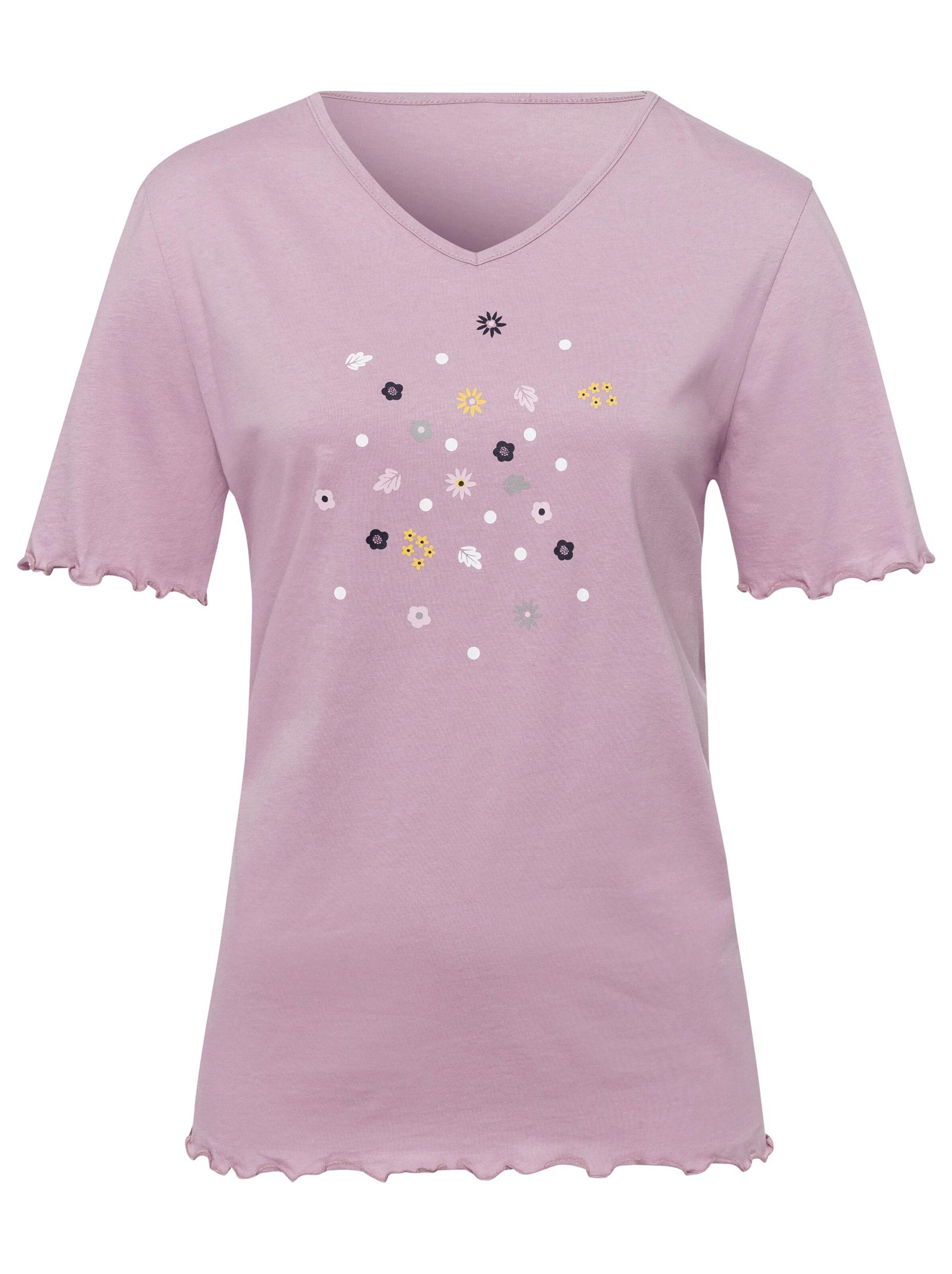 Capri-Schlafanzug - mauve-bedruckt