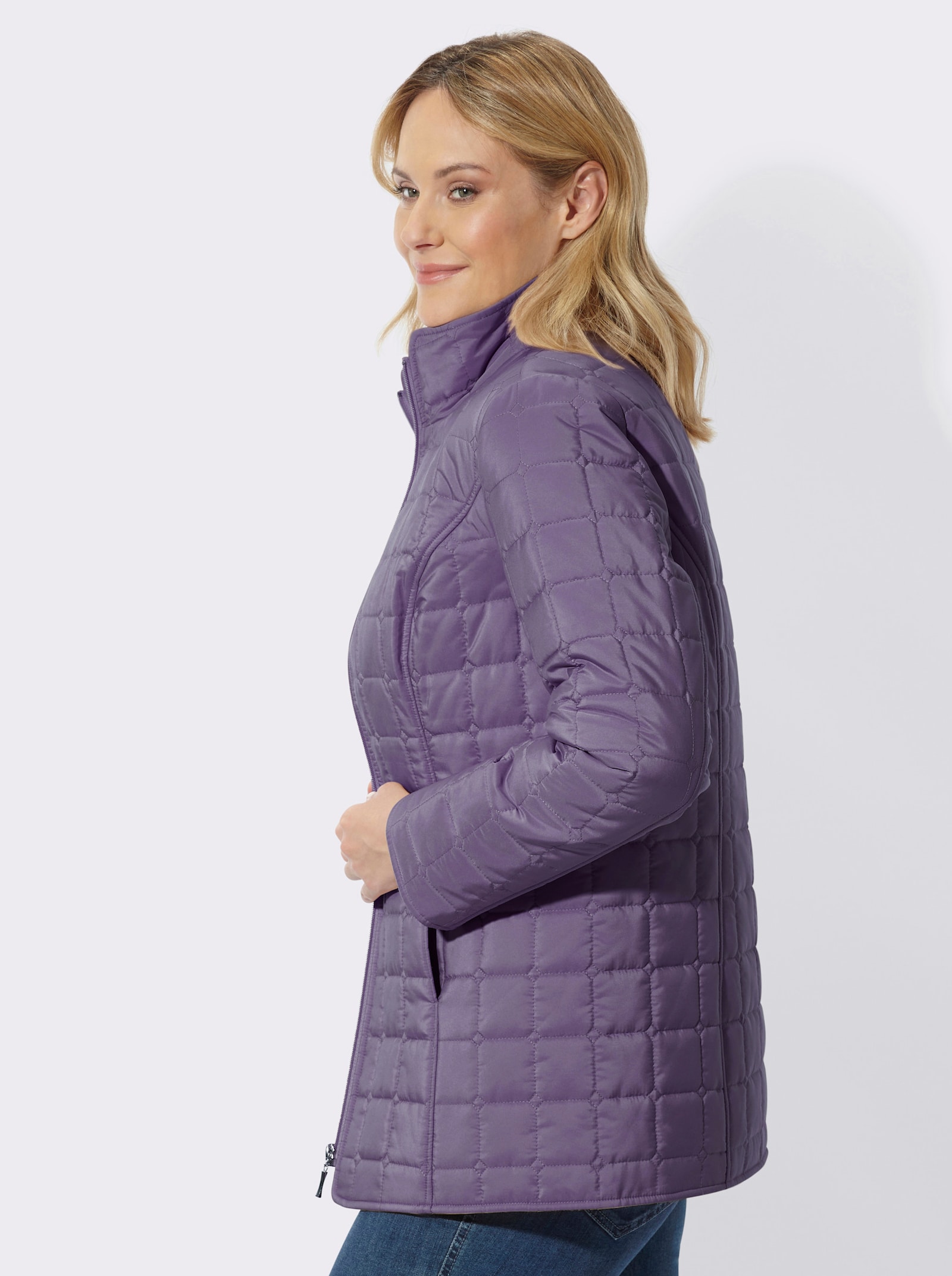 Steppjacke mit quadratischem Steppmuster - feige