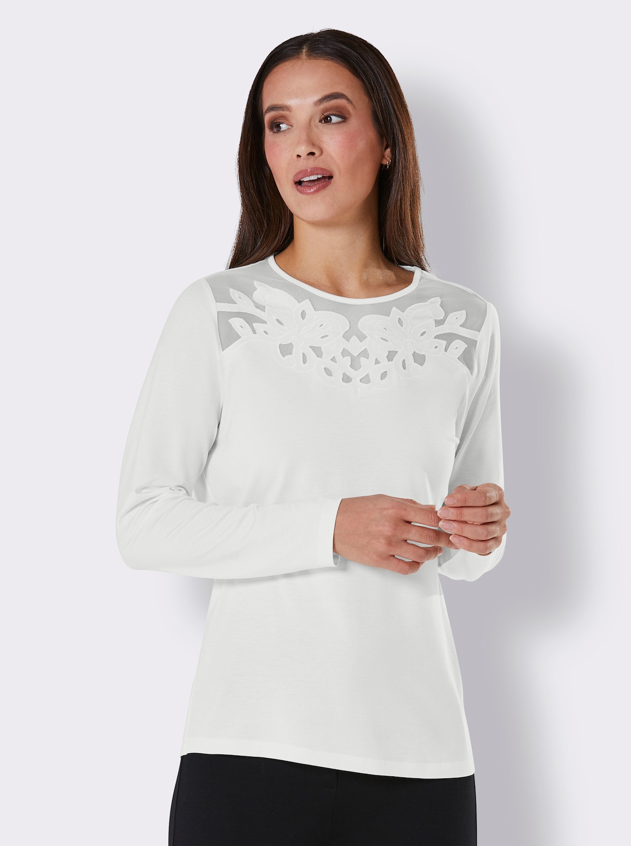 CREATION L PREMIUM Shirt van lyocell - ecru