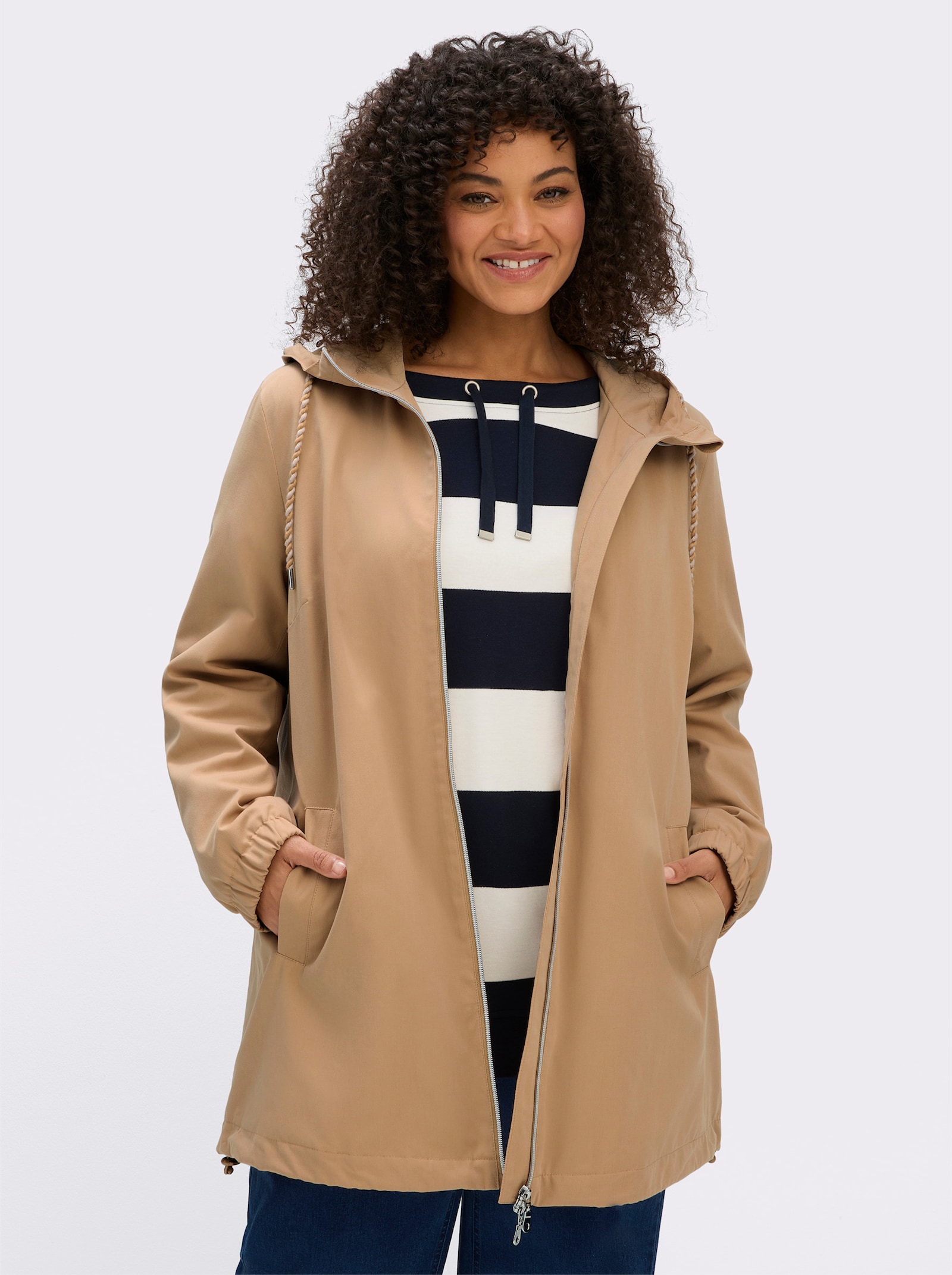 sheego Übergangsjacke in A-Linie - camel