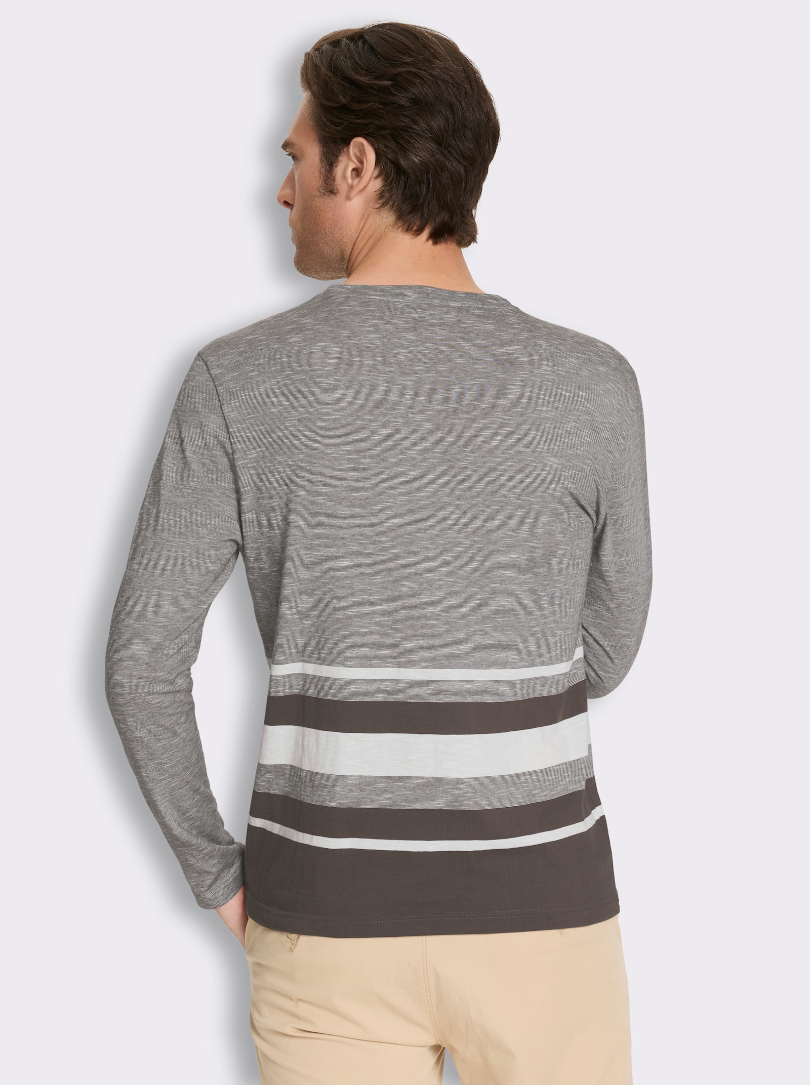 Langarmshirt in leicht strukturierter Jersey-Qualität - graphit