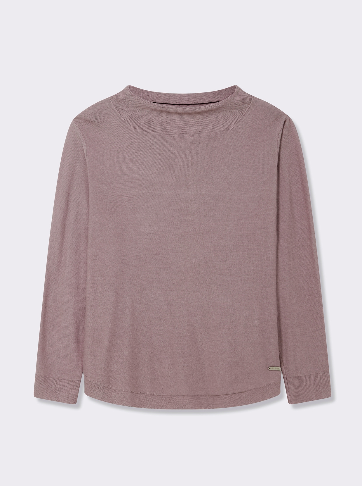 Langarm-Pullover aus reiner Baumwolle - mauve