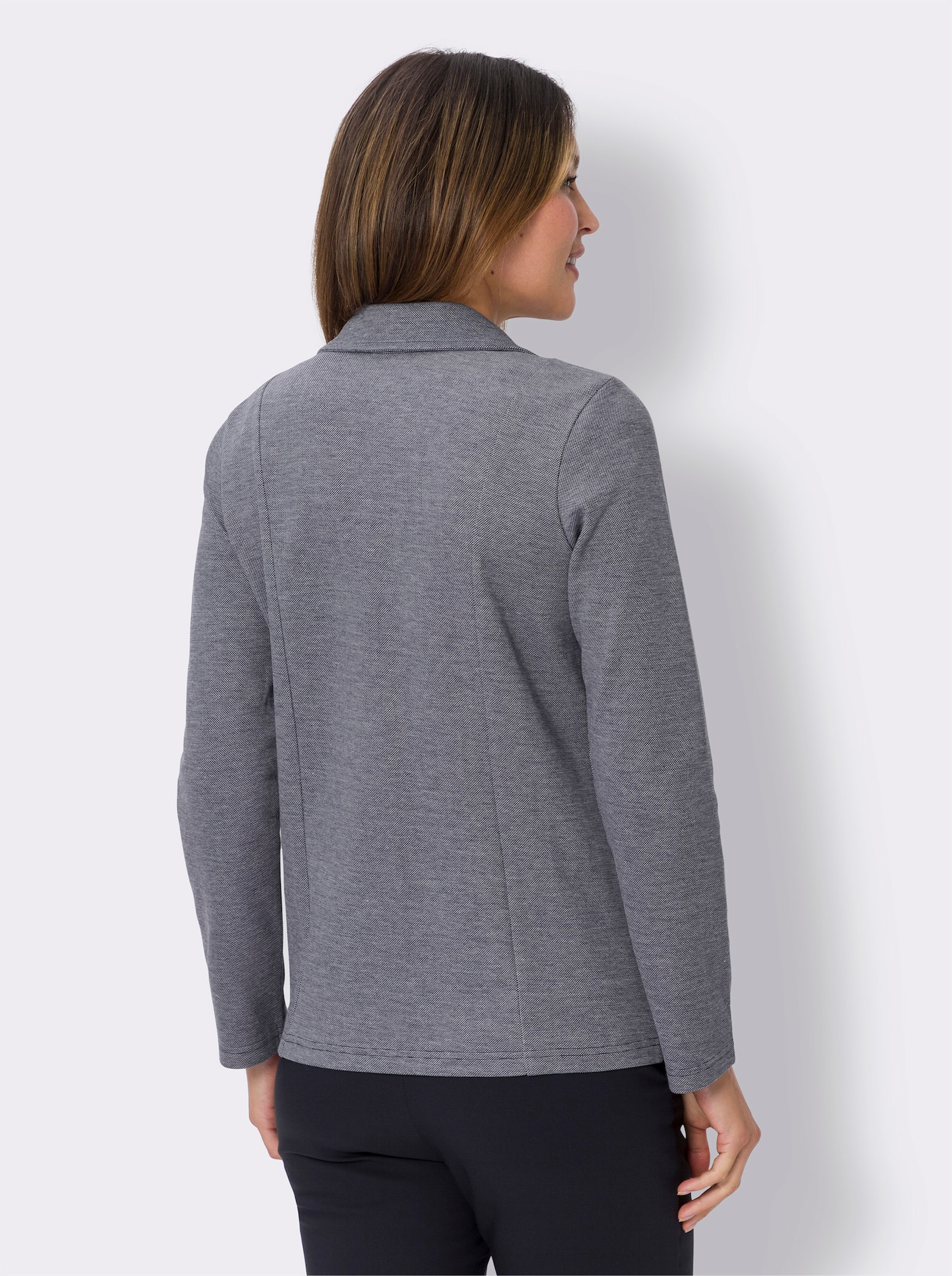 Shirtblazer mit Reverskragen - marine-meliert