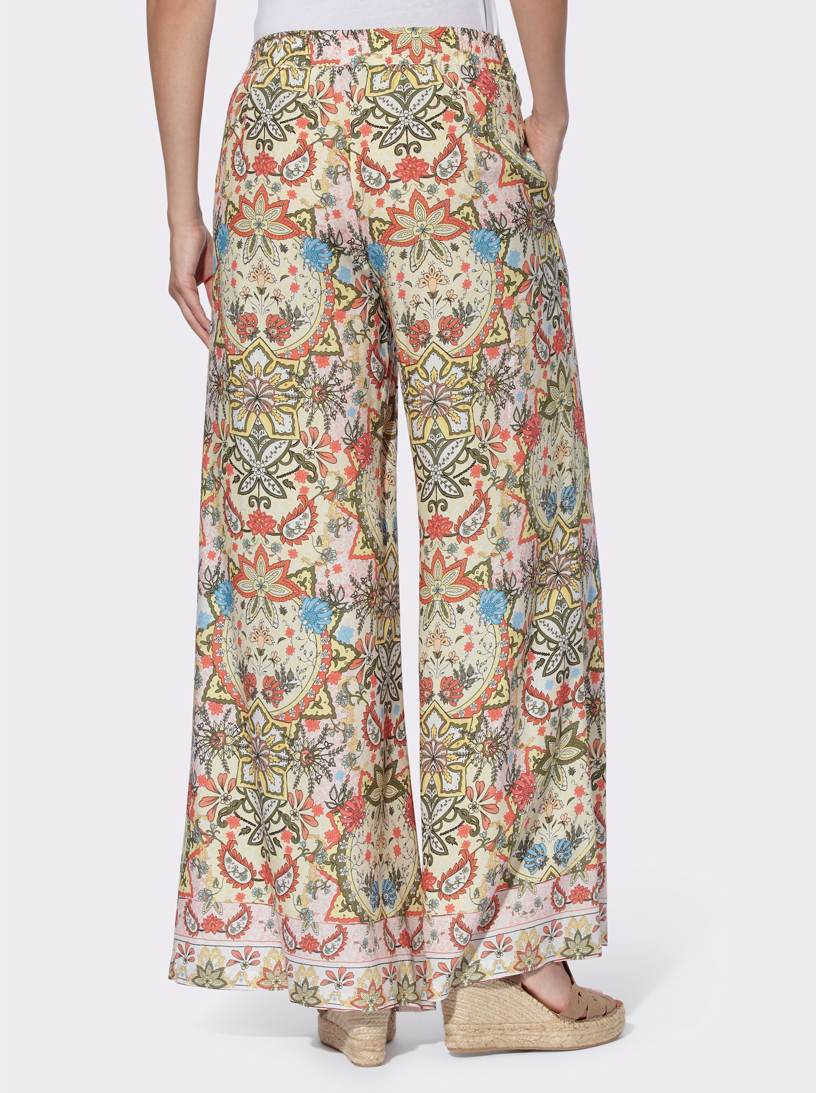 heine Druckhose aus Viskose - gelb-khaki-bedruckt