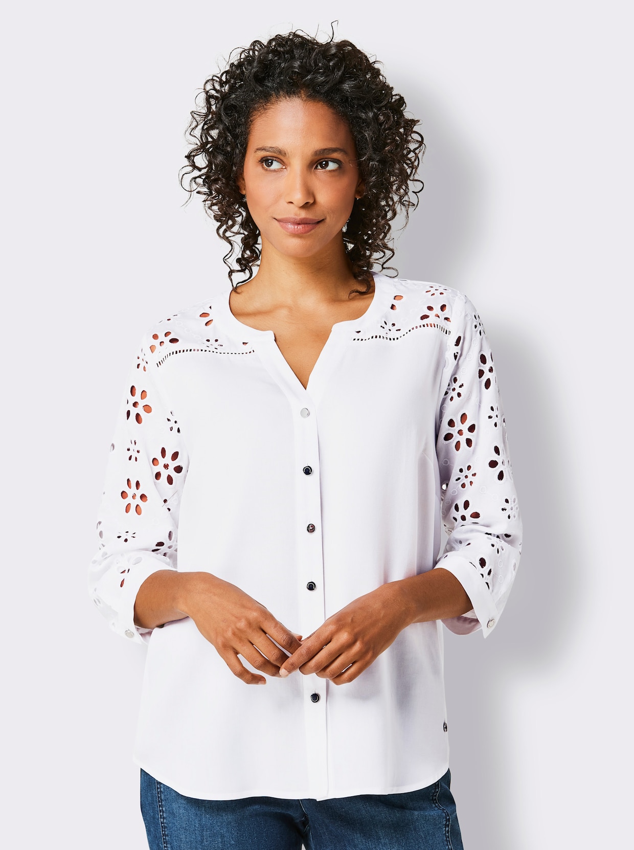 CREATION L PREMIUM Klassische Bluse - weiß