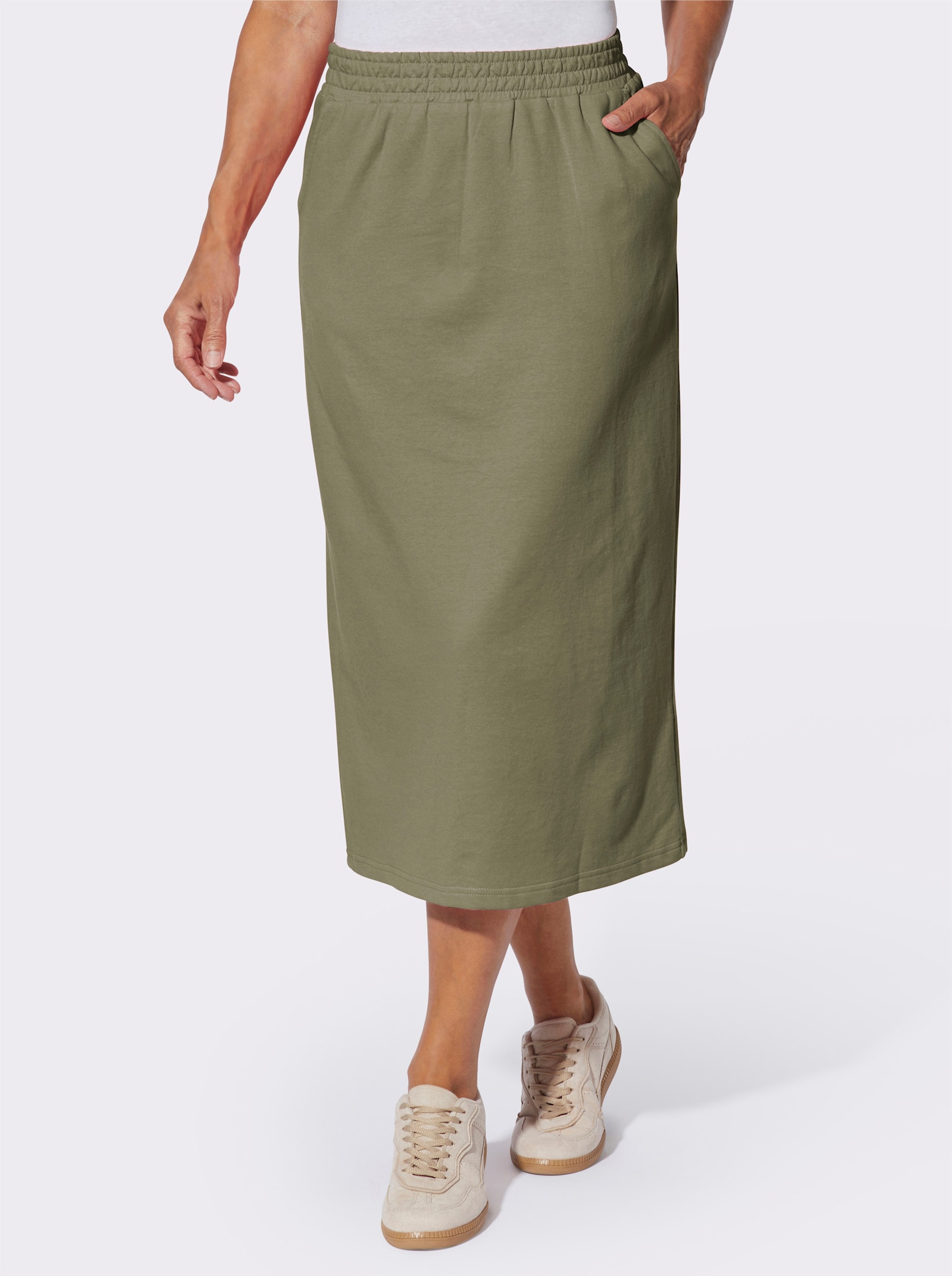 Sweatrock mit Rundum-Dehnbund - khaki