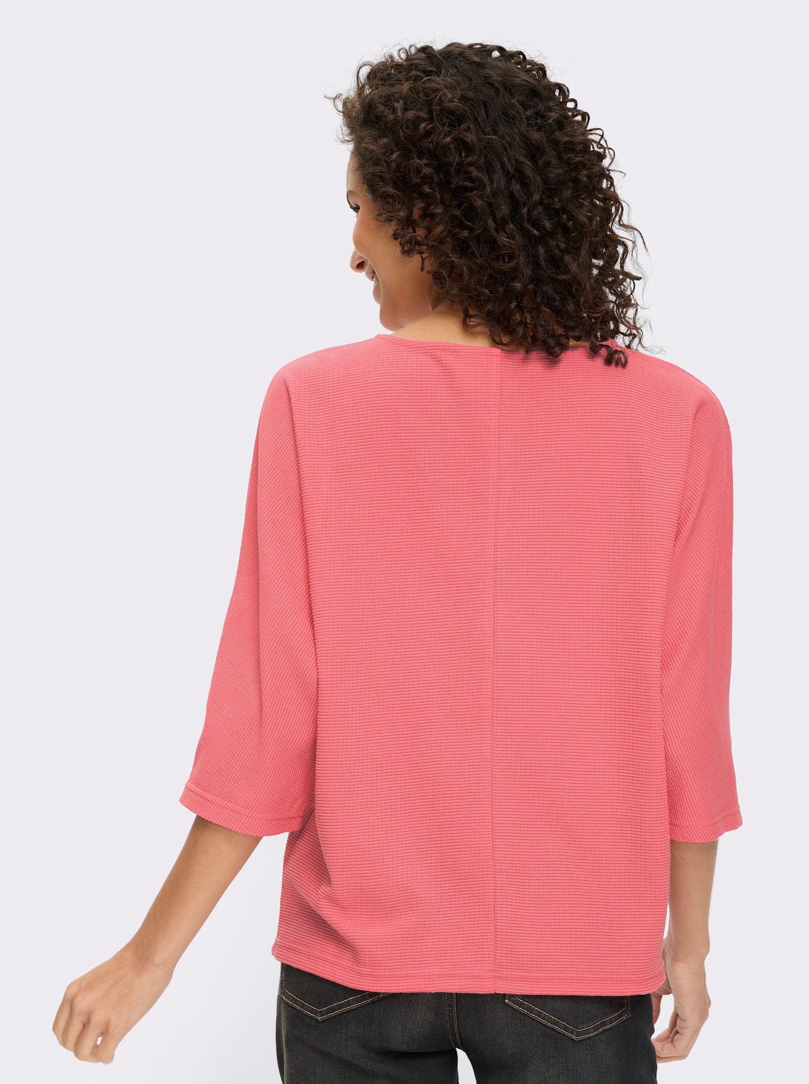 heine T-shirt à manches chauve-souris en qualité piqué - rose flamant