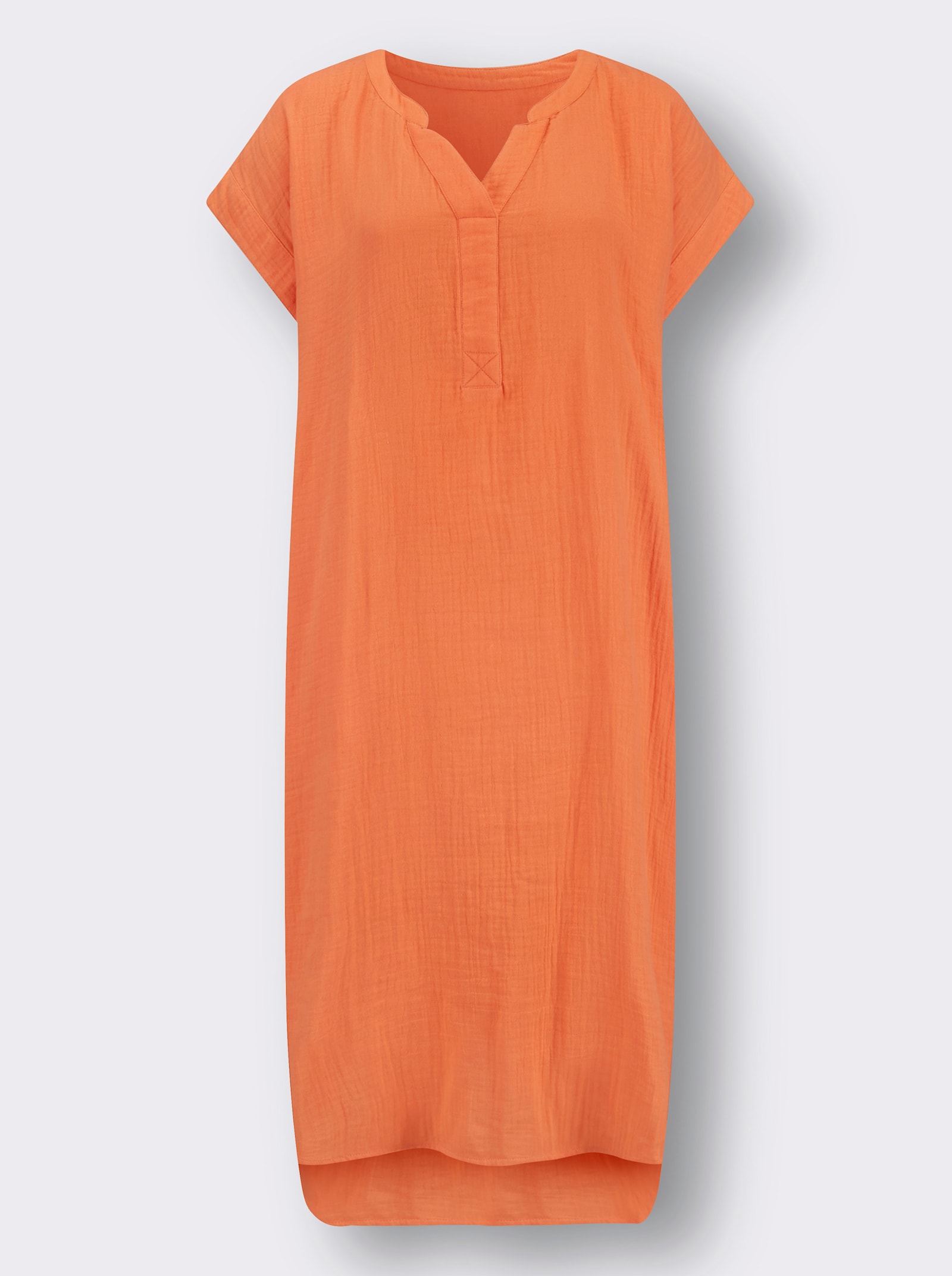 Sommarklänning i muslinmaterial - orange