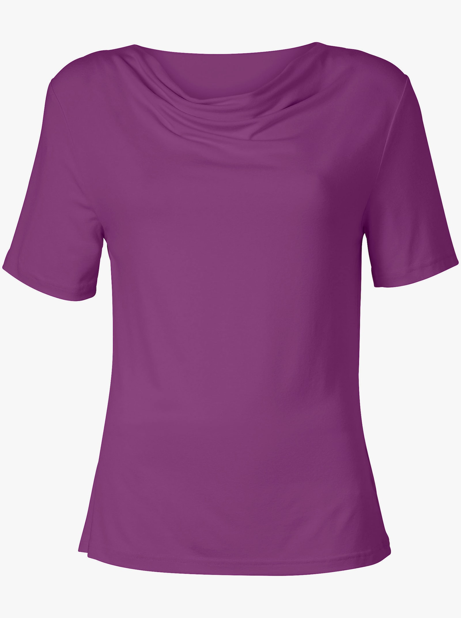 Wasserfallshirt mit kurzen Ärmeln - violett