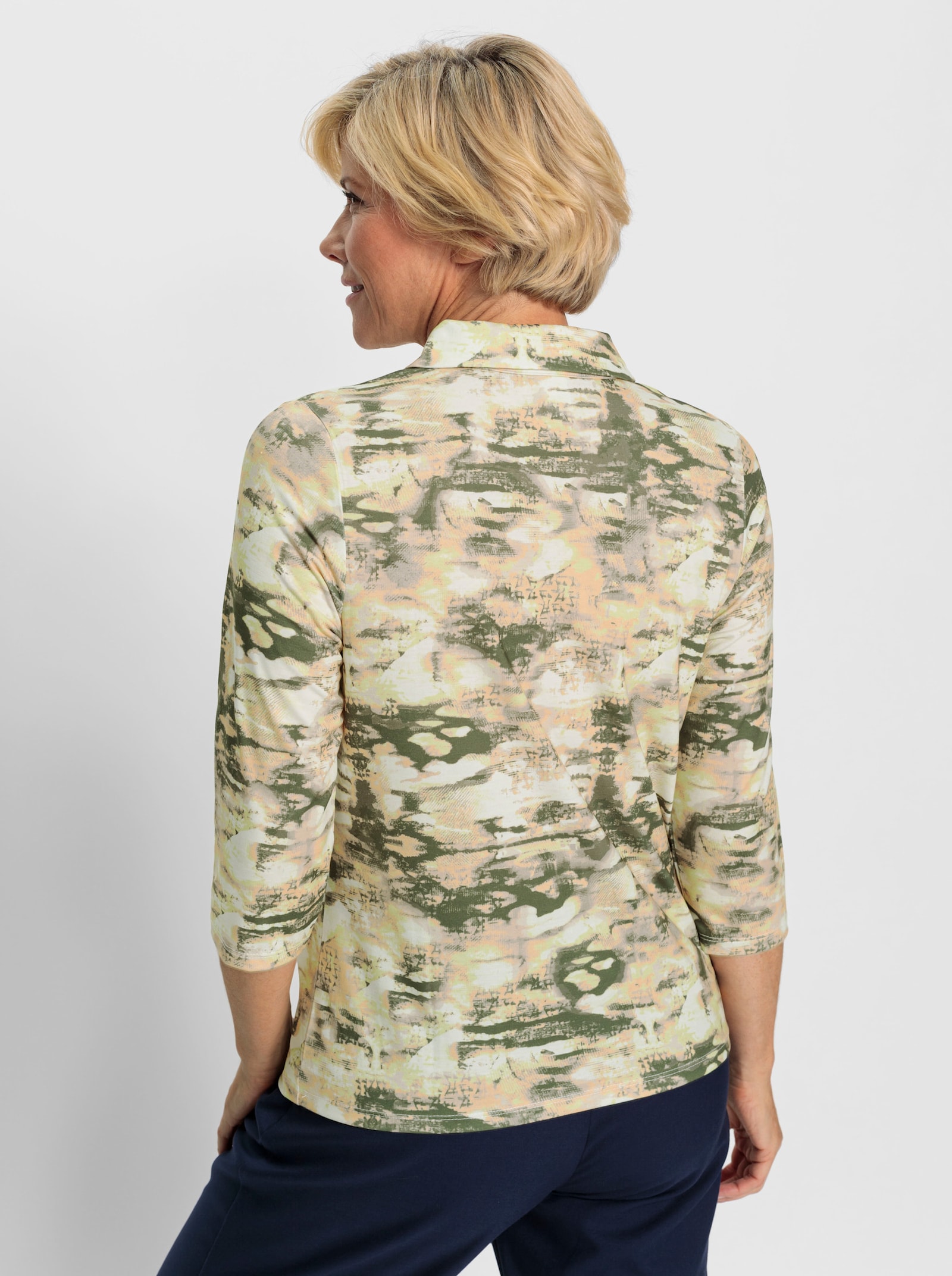 Poloshirt in Jersey-Qualität - schlamm-vanille-bedruckt